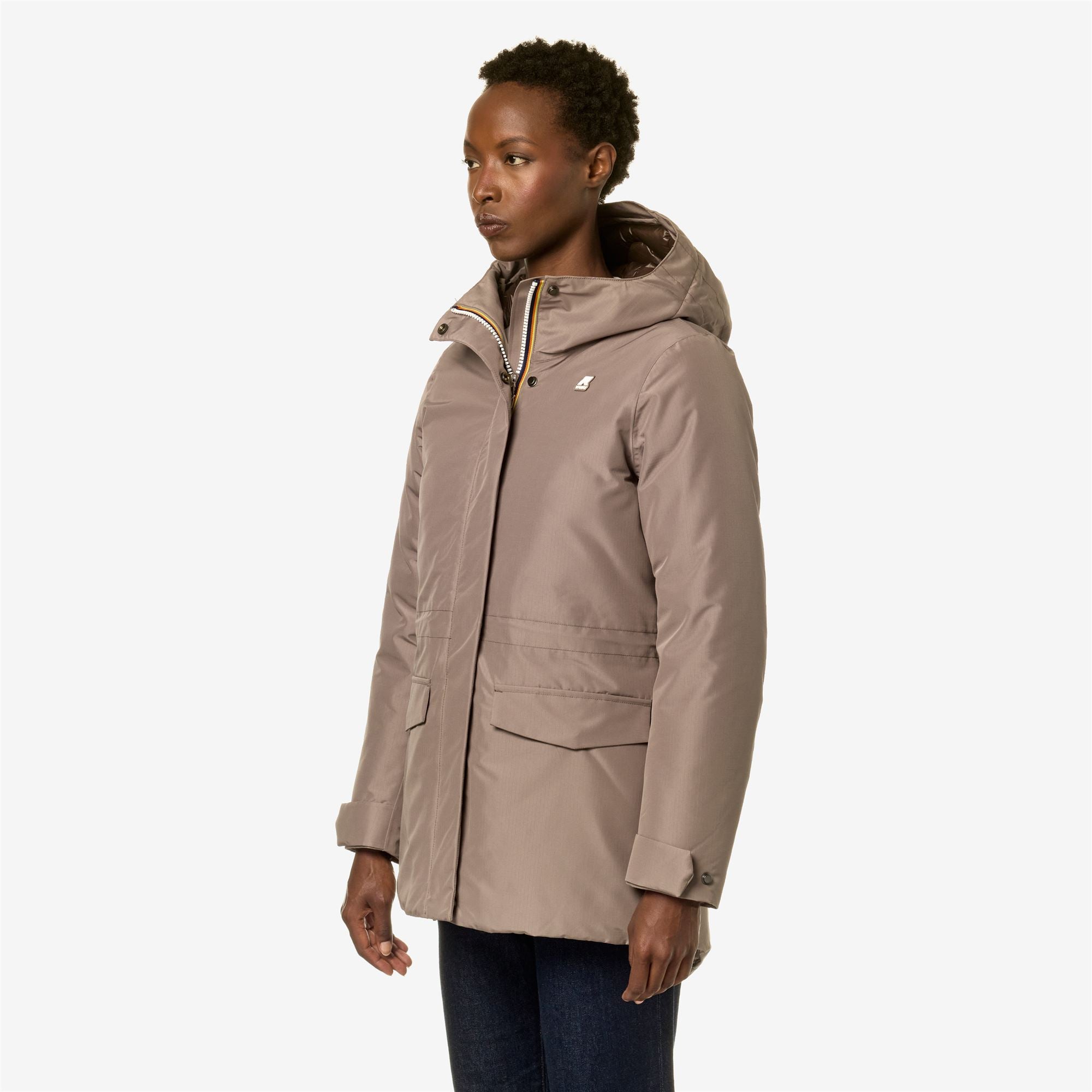 k-way-annette-thermo-heavy-veste-3-4-femme-beige-t-brown-m image 2
