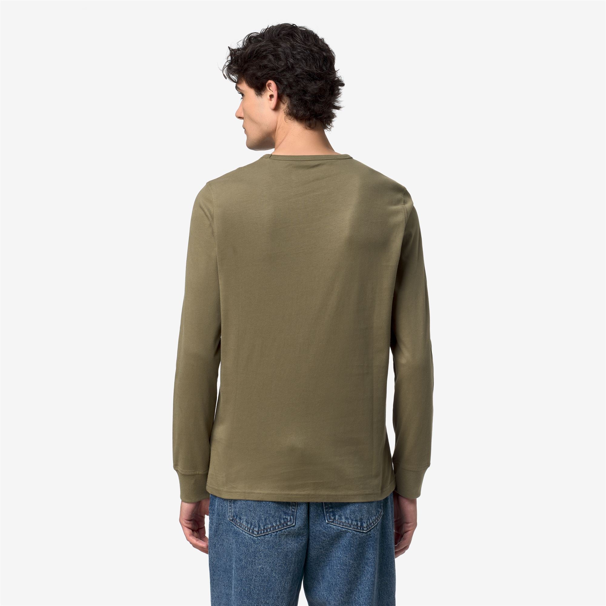k-way-elmer-t-shirt-manches-longues-homme-green-army image 3