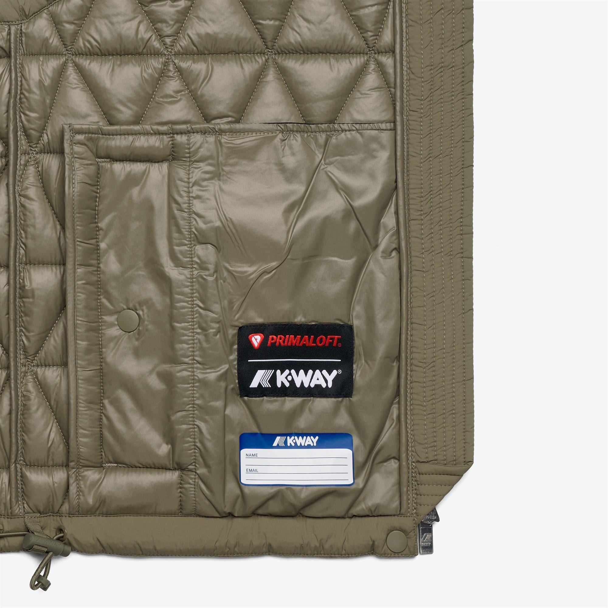 k-way-satine-diamond-quilted-warm-gilet-femme-green-army image 6