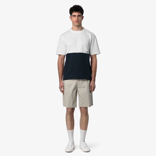 k-way-solo-jersey-colorblock-t-shirt-homme-blue-depth-white image 1