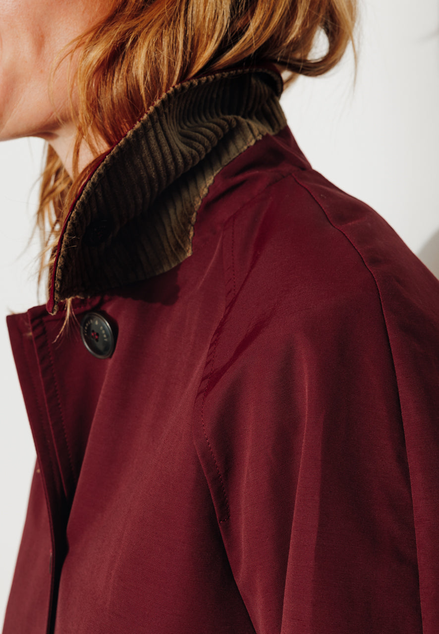 trench-coat-parrotia-imperm-able-mi-long-en-coton-d-perlant-bordeaux image 6