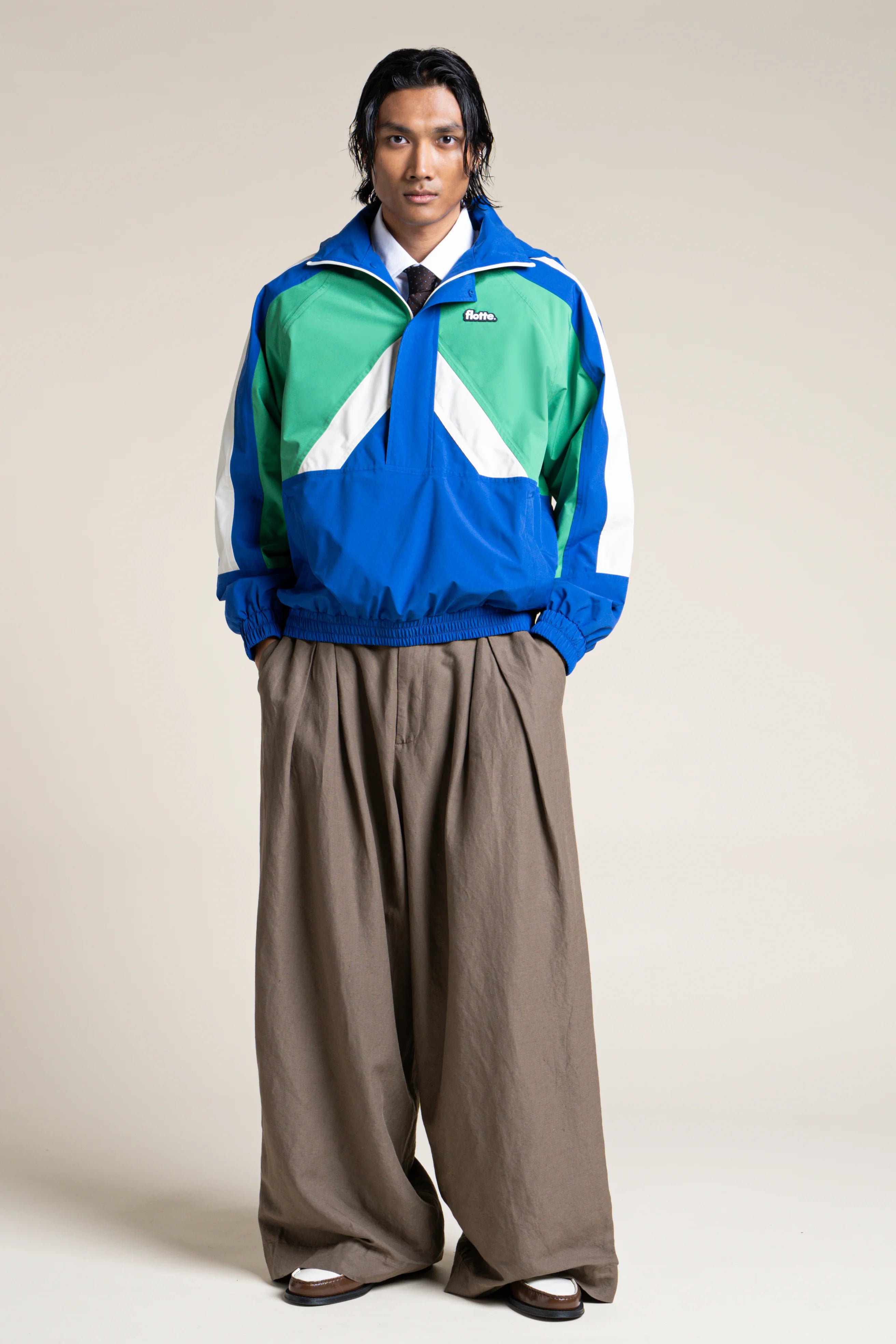 flotte-abbesses-veste-imperm-able-courte-tricolore-argile-bleu-marine image 8