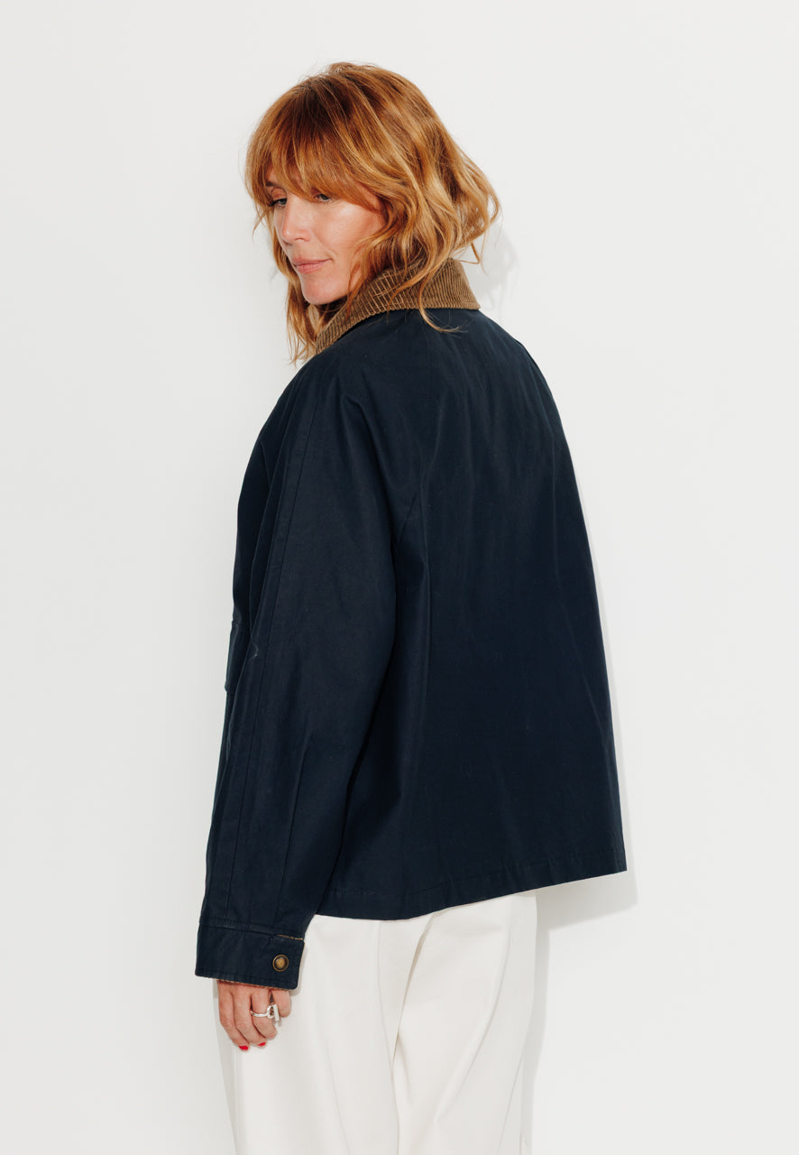 trench-coat-sorbus-imperm-able-court-oversize-coton-staywax-marine image 6
