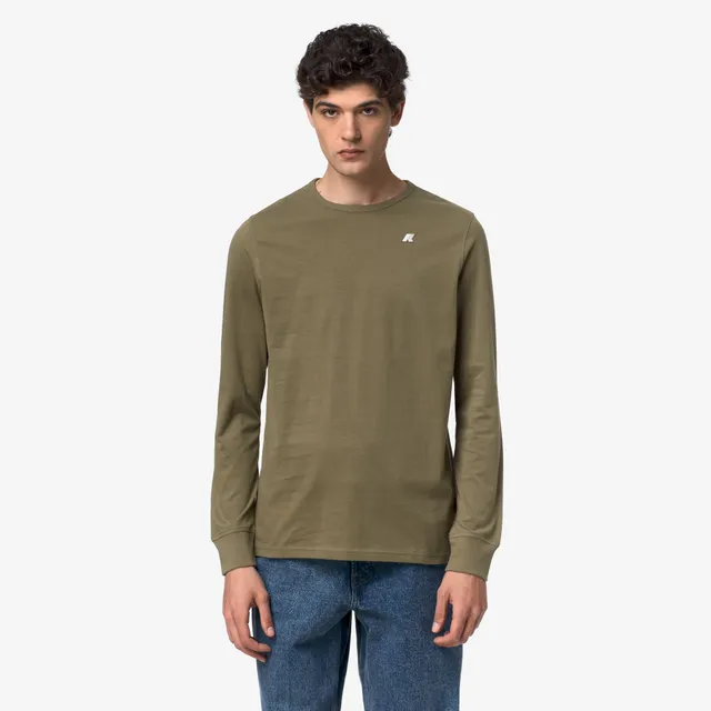 k-way-elmer-t-shirt-manches-longues-homme-green-army image 1