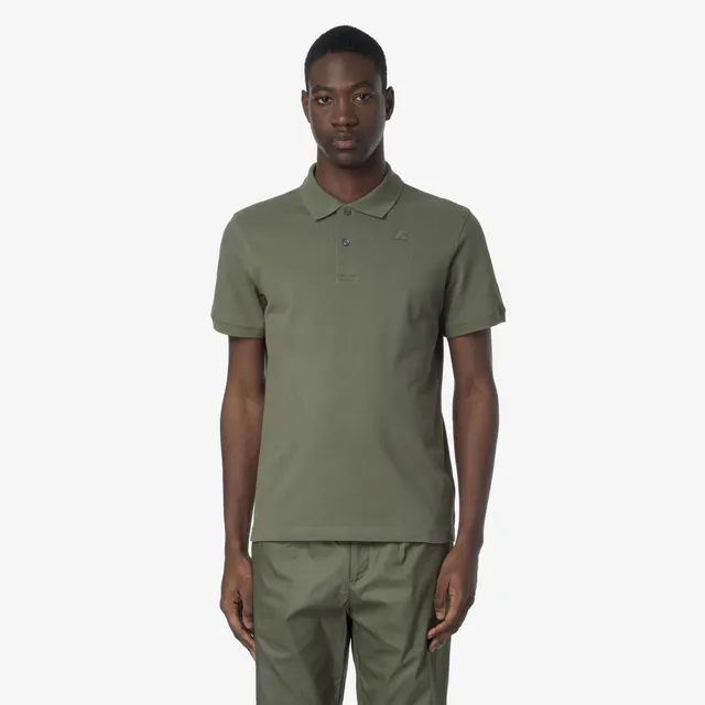 k-way-amedee-piqu-slim-polo-homme-green-lichen image 1