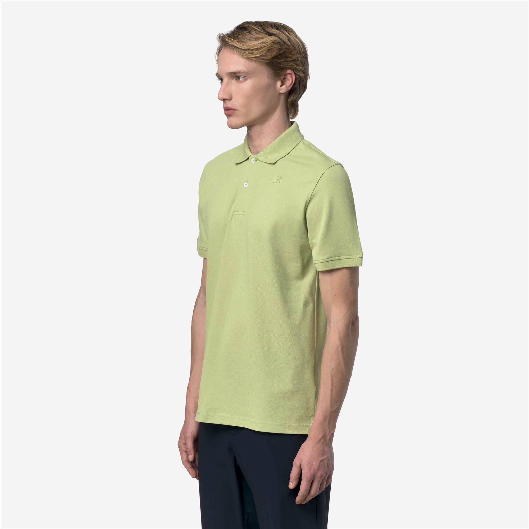 k-way-amedee-pique-slim-polo-homme-green-dk-lime image 2