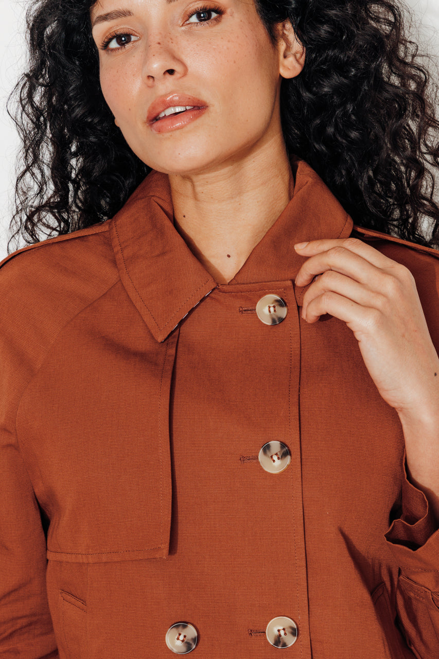trench-coat-bovelle-veste-esprit-trench-coton-et-lin-marron image 7