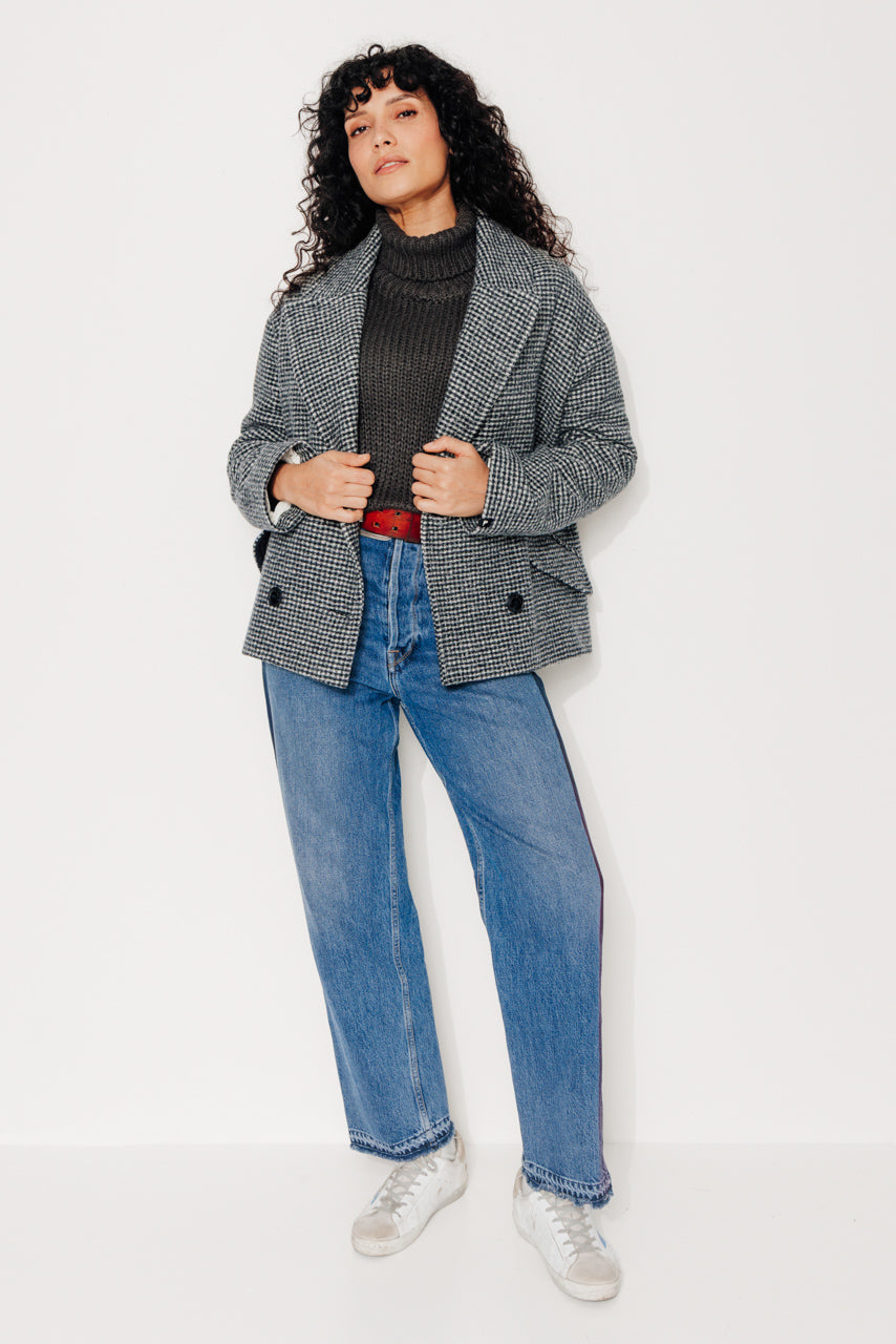trench-coat-murier-manteau-court-oversize-esprit-caban-en-laine-vierge-vichy-gri image 1