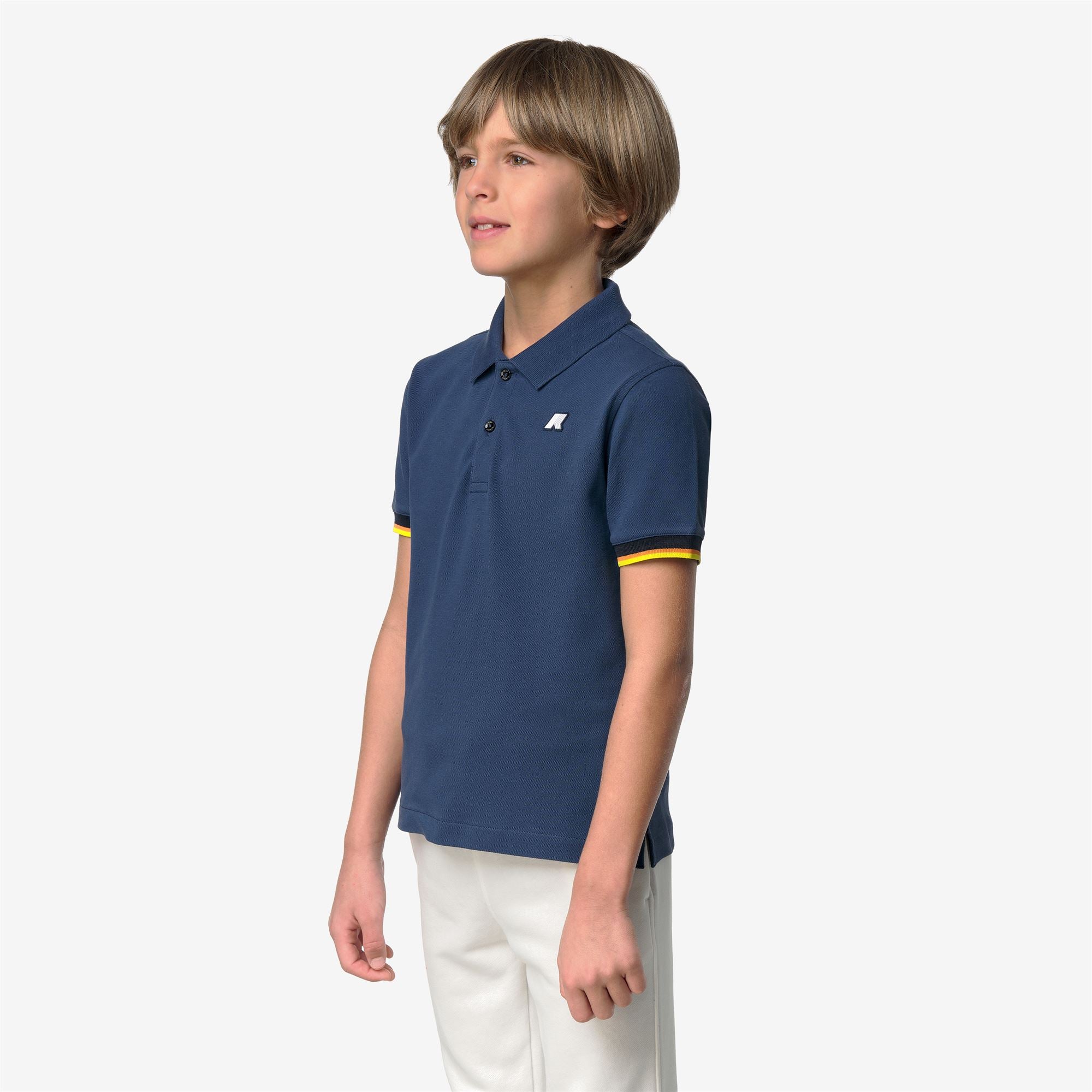 k-way-p-vincent-pique-polo-gar-on-blue-insignia image 3
