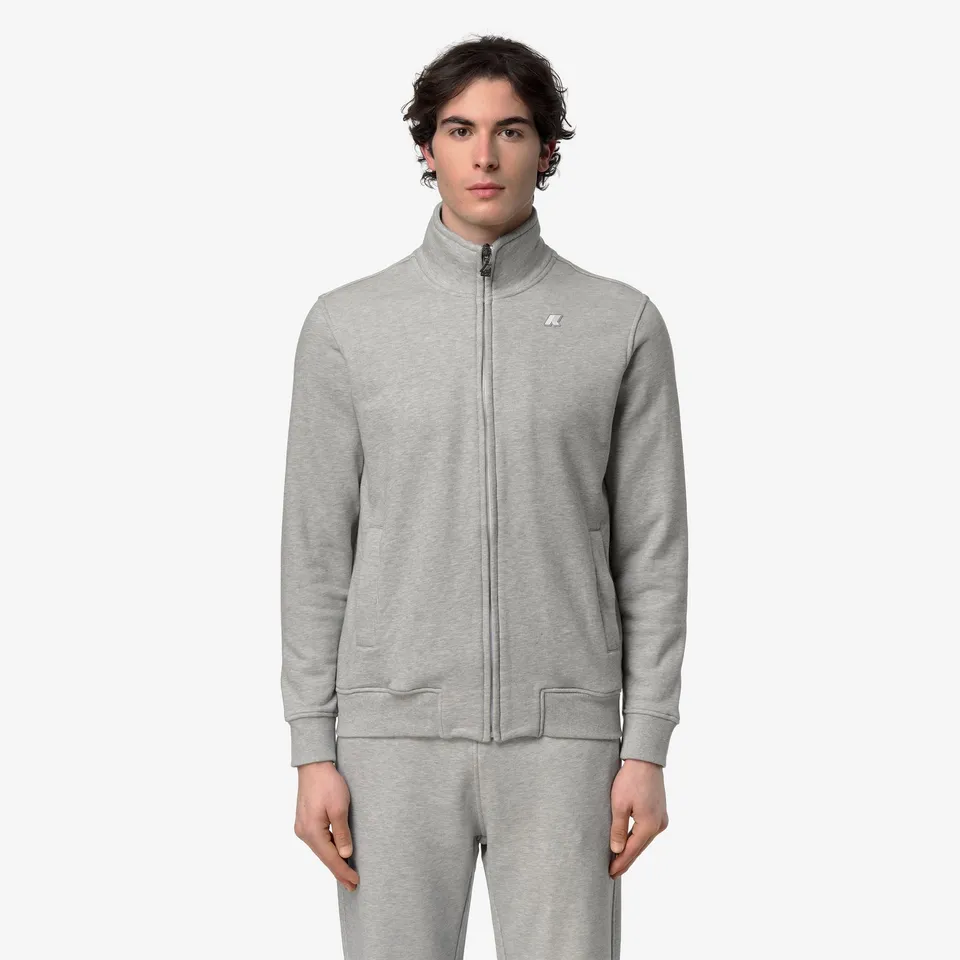 k-way-finn-french-terry-veste-polaire-homme-grey-mid-mel image 1