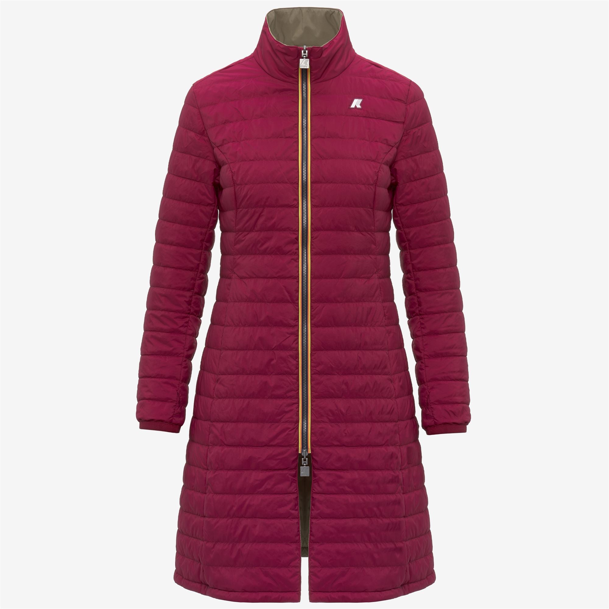 k-way-miranda-3-en-1-veste-longue-femme-green-army-red-dk image 7