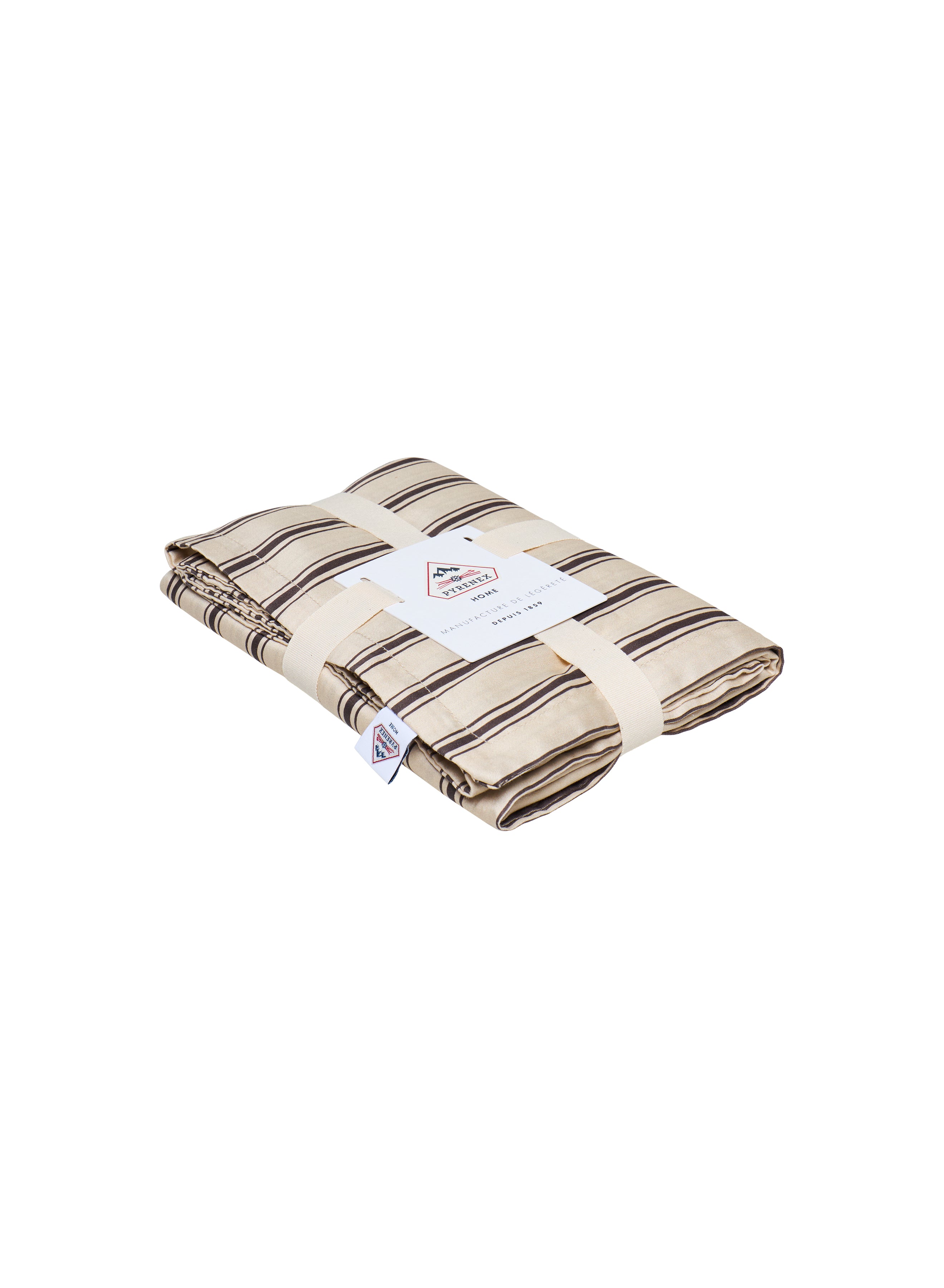 pyrenex-lily-taies-d-oreiller-x2-rayures-marron-cru-coton-tencel image 7