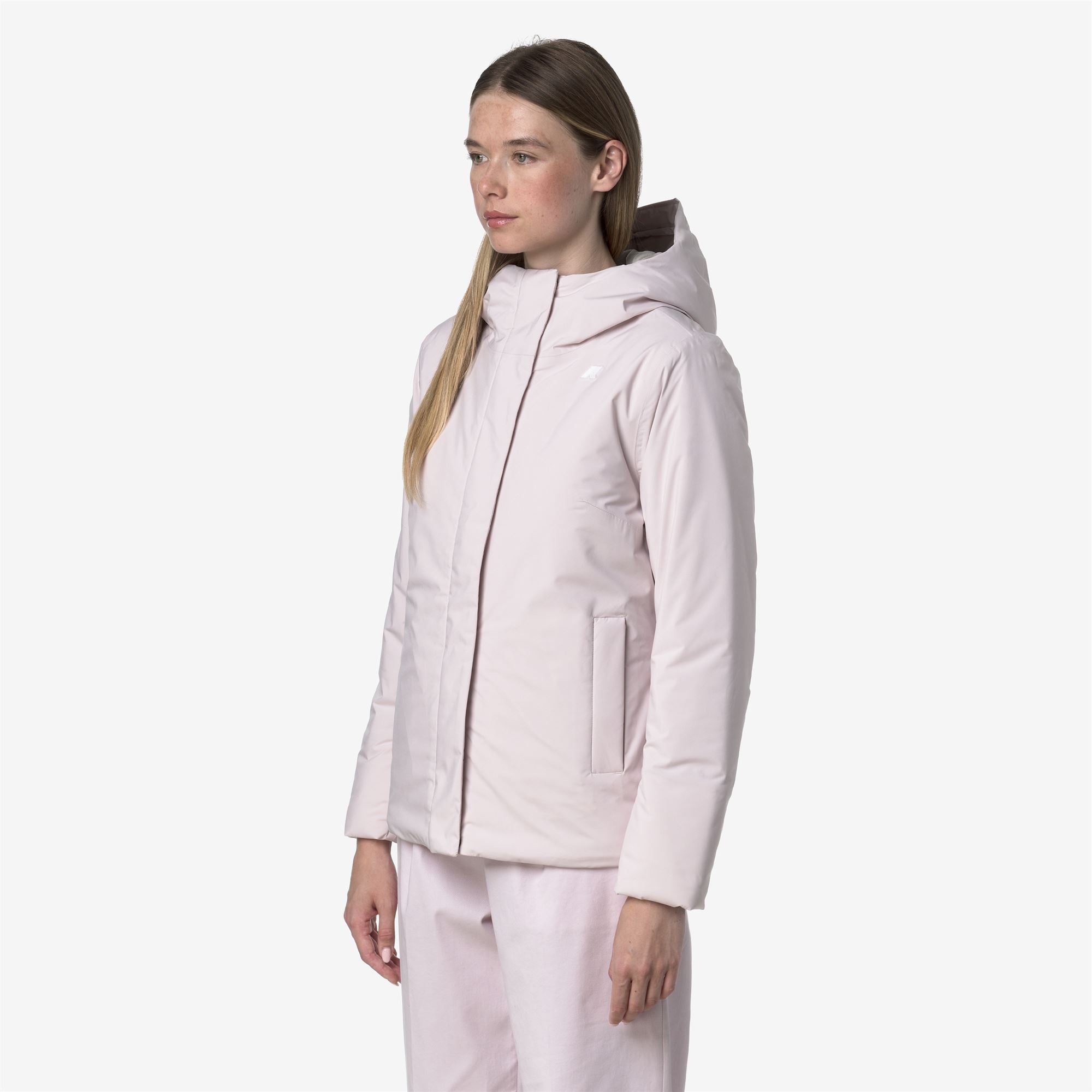 k-way-lil-soft-touch-marmotta-veste-courte-femme-rose-hushed-grey-goat image 2
