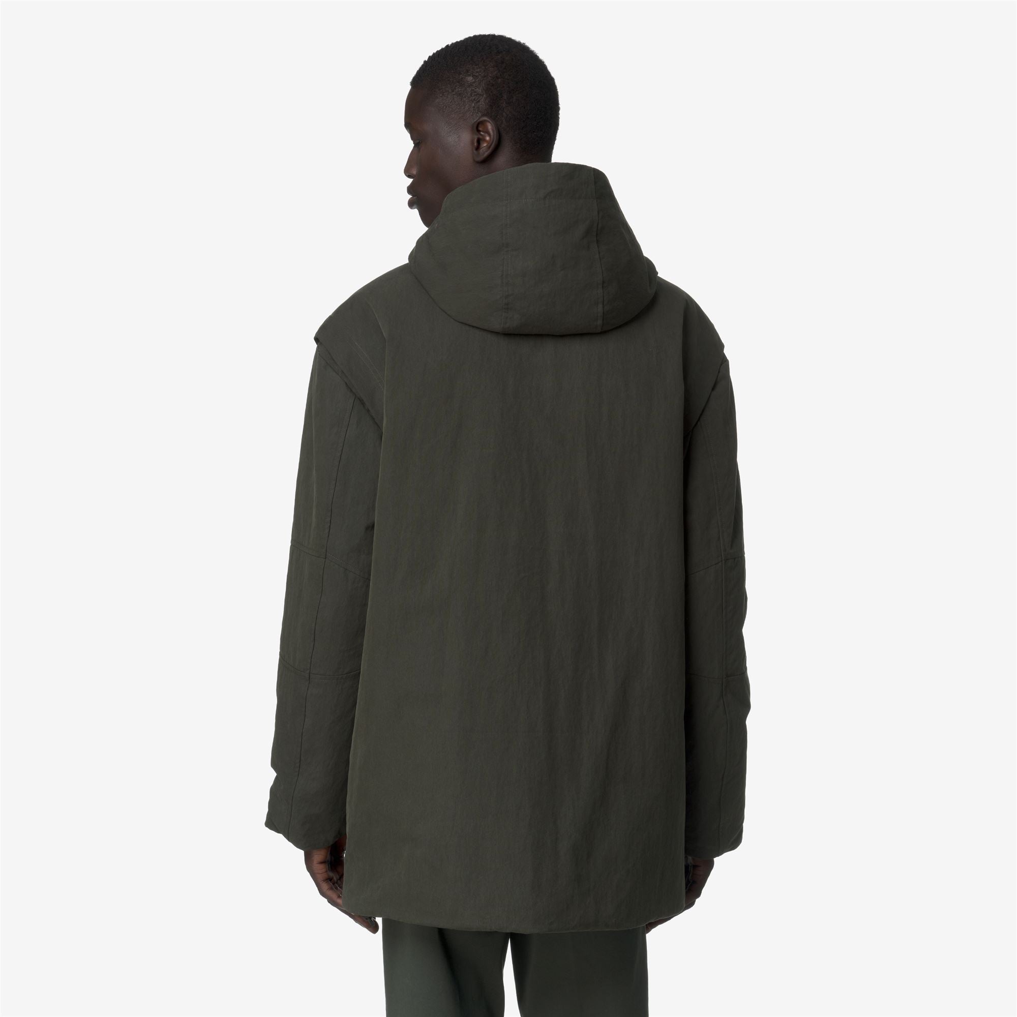 k-way-otto-cotton-feel-parka-mi-saison-homme-green-blackish image 3
