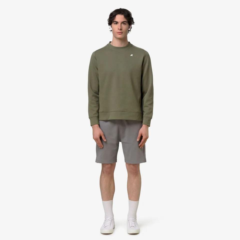 k-way-medine-interlock-pull-polaire-homme-green-lichen image 1