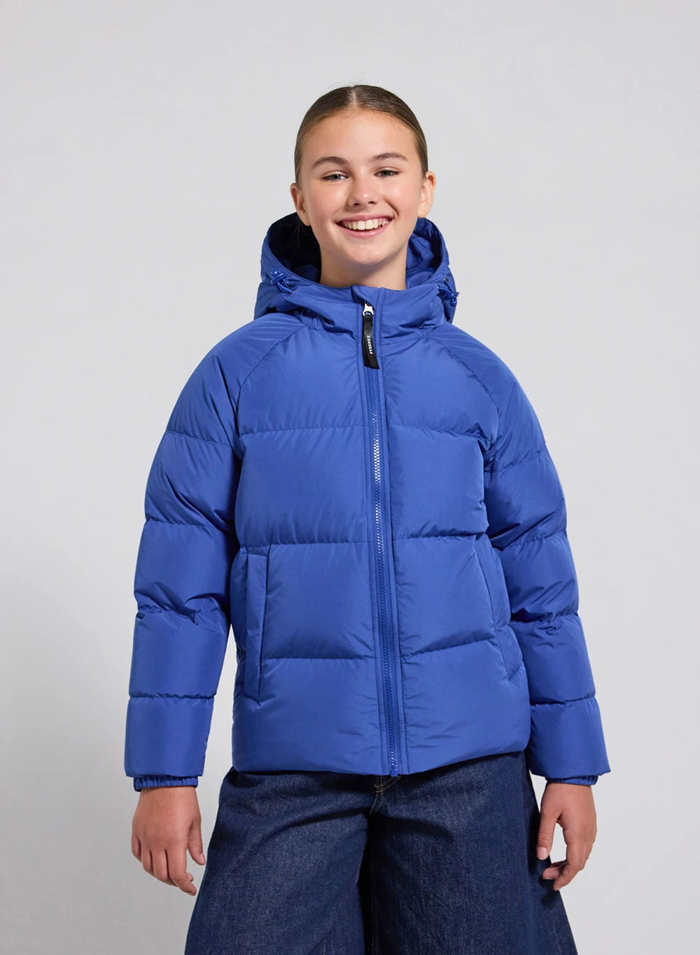 doudoune-enfant-pyrenex-sten-smooth-bleue-mate-capuche image 2