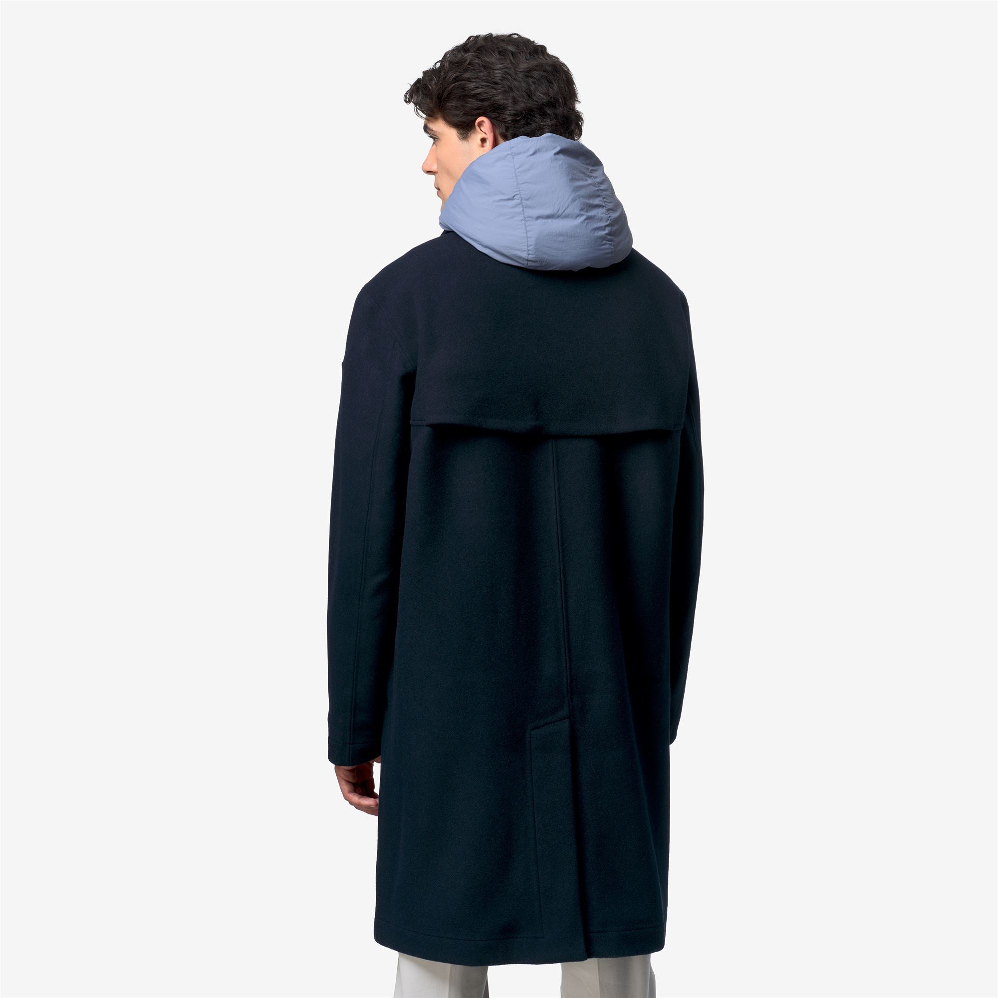 k-way-poirol-wool-nylon-manteau-3-4-homme-blue-depth-blue-wild image 3
