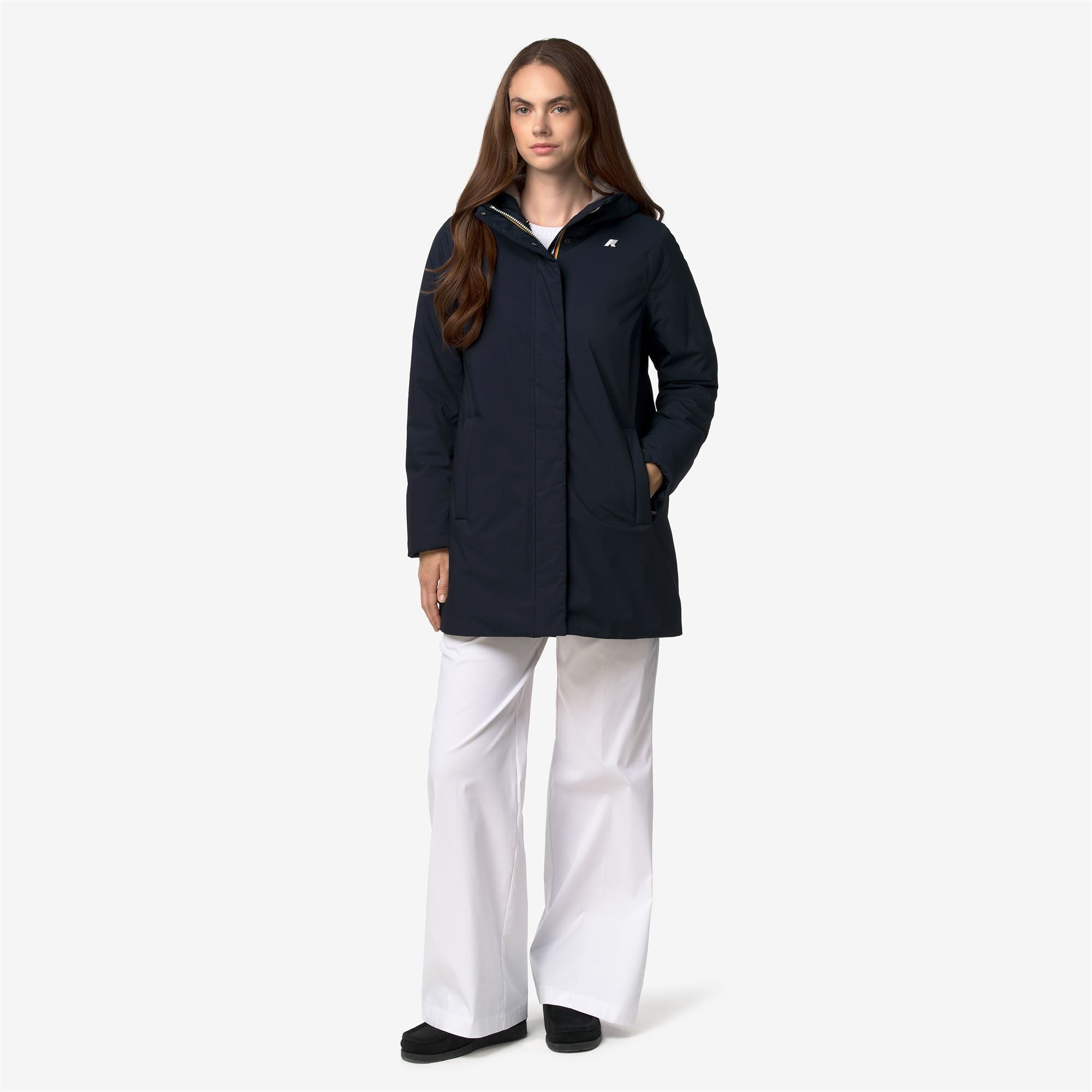k-way-sophie-twill-soft-beaver-veste-3-4-femme-blue-d-grey-w image 4