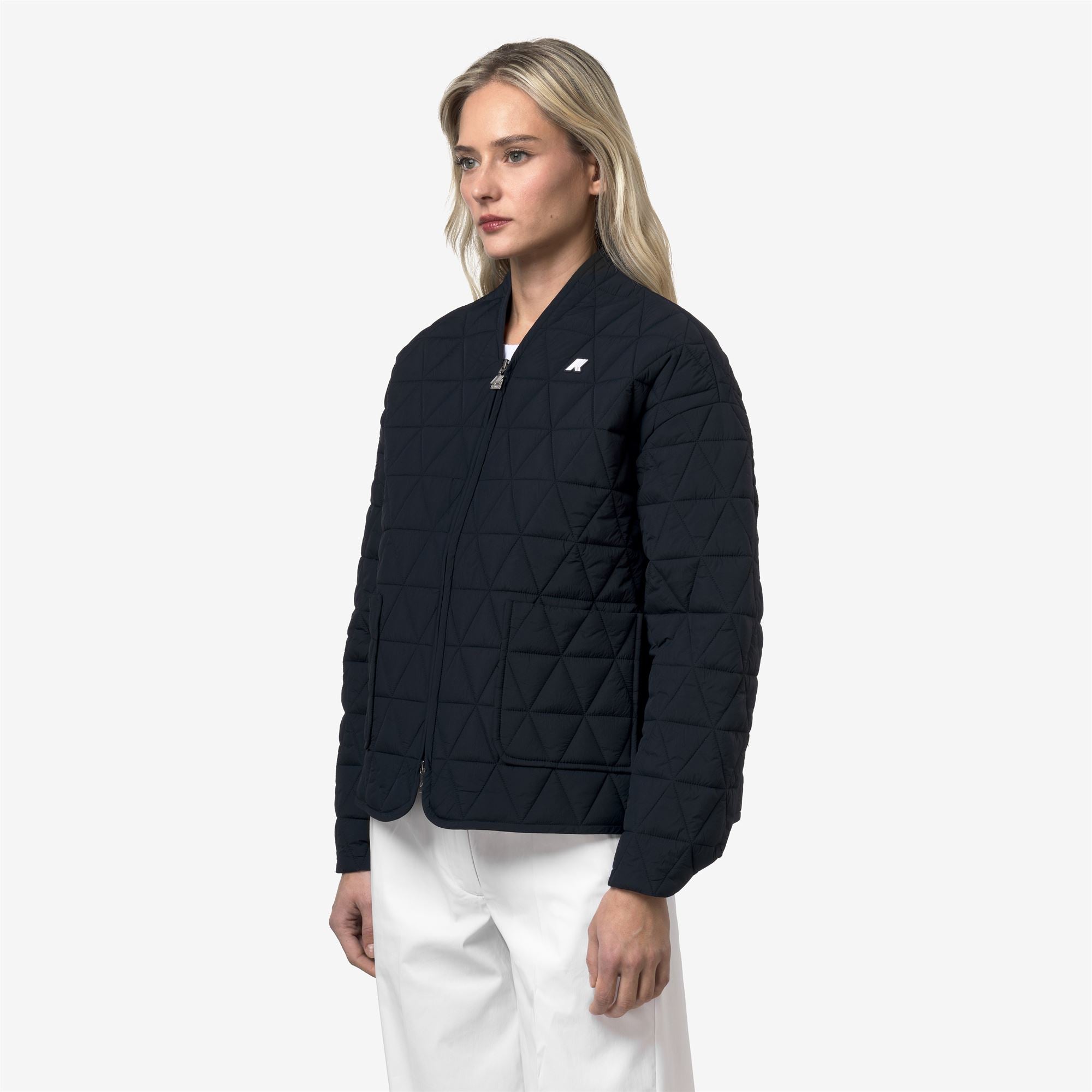 k-way-selime-diamond-quilted-warm-af-veste-mi-longue-femme-blue-depth image 2