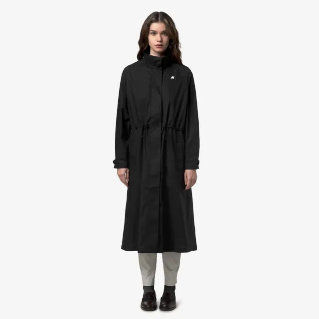 k-way-barbrein-cotton-3layers-manteau-long-femme-black-pure image 1