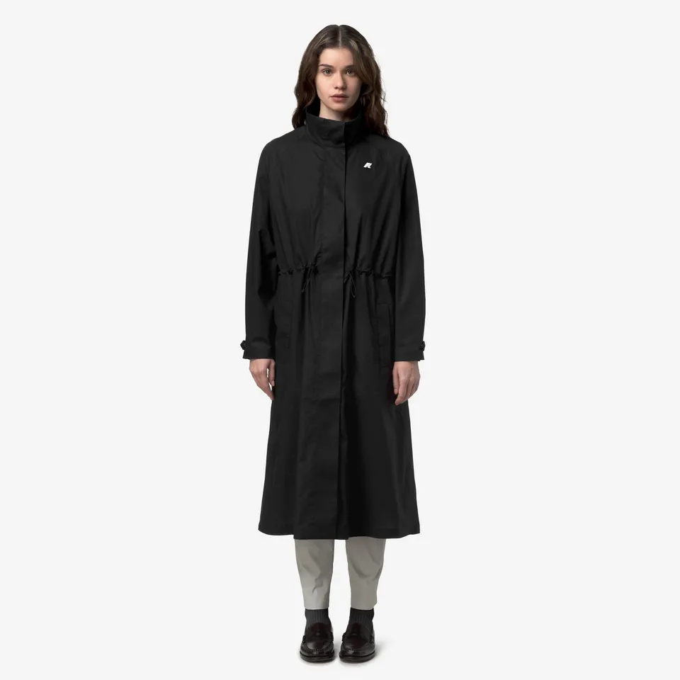 k-way-barbrein-cotton-3layers-manteau-long-femme-black-pure image 1