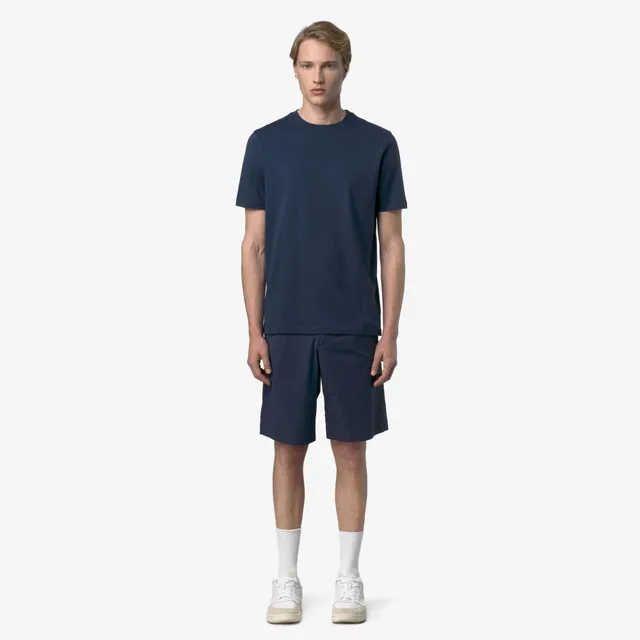k-way-odom-jersey-micro-lettering-slim-t-shirt-homme-blue-insignia image 1