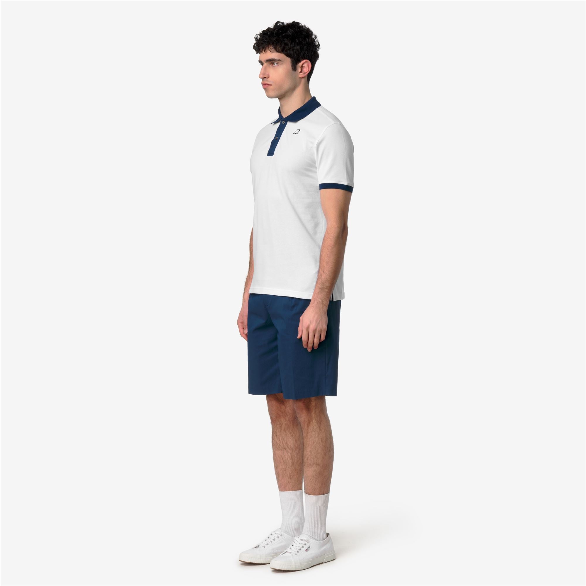 k-way-vic-vormir-pique-polo-homme-white-blue-insignia image 2