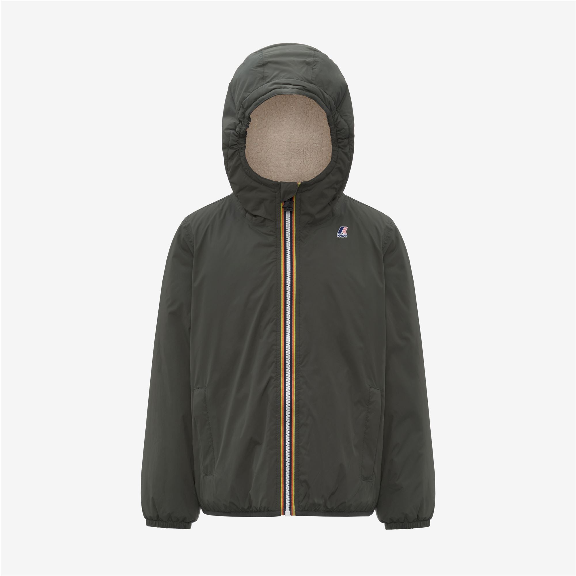 k-way-le-vrai-4-0-claude-orsetto-petit-veste-mi-longue-enfant-unisexe-green-blac image 5