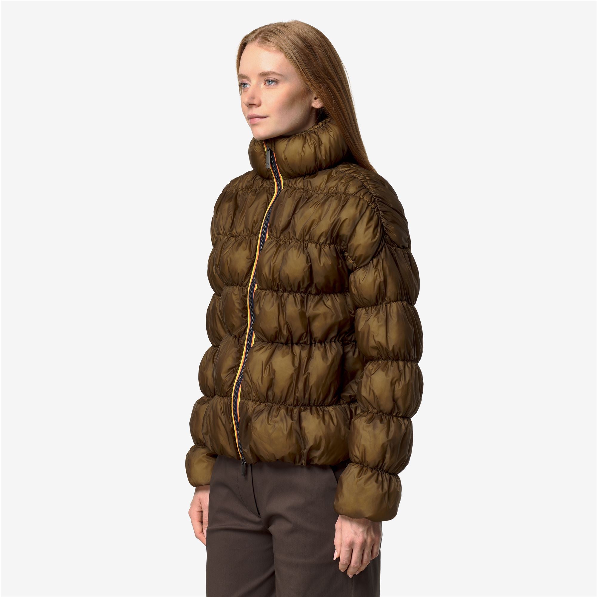 k-way-frayn-maxi-ruffles-veste-courte-femme-brown image 2