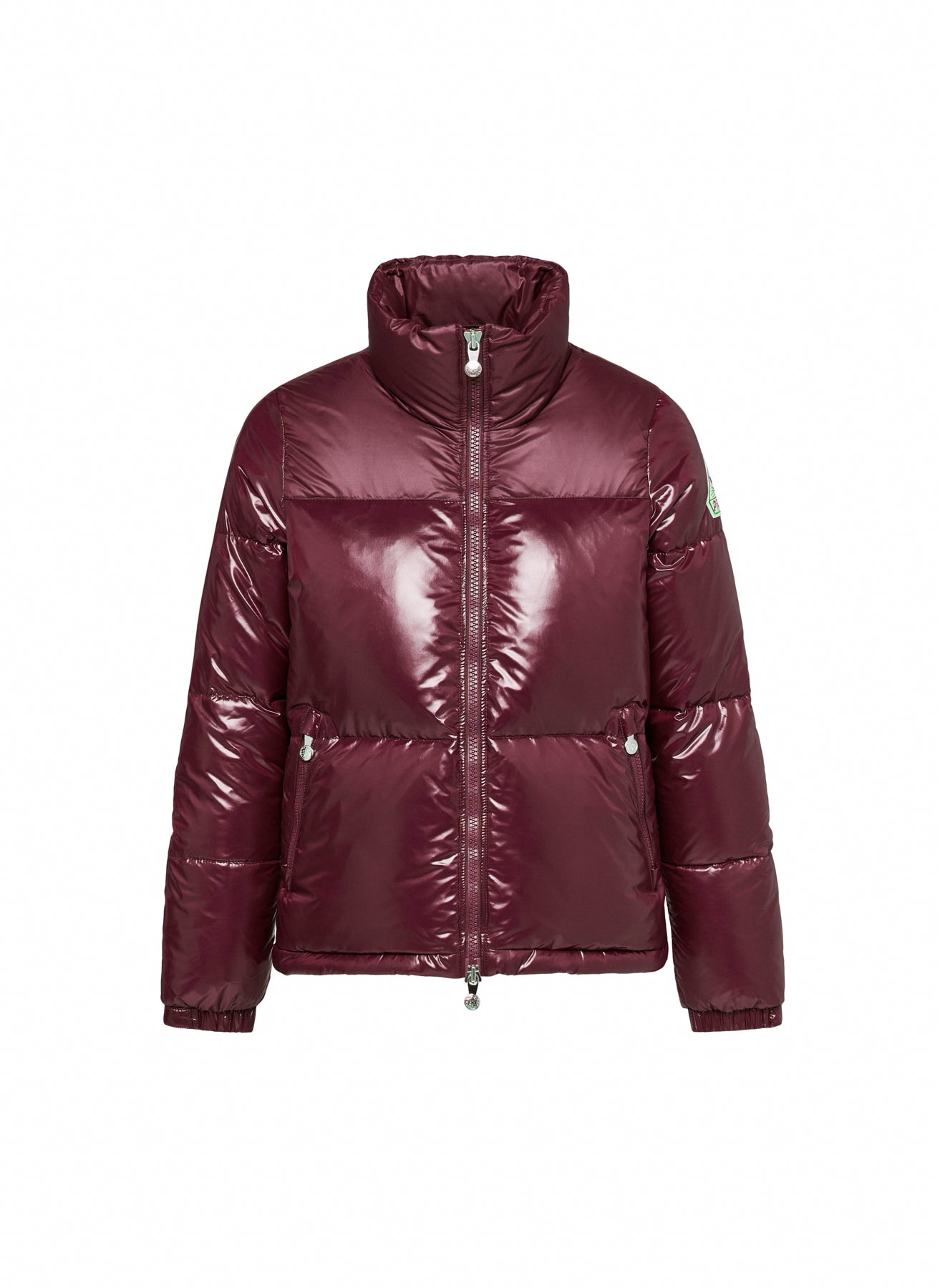 pyrenex-goldin-doudoune-courte-brillante-femme-bordeaux image 5