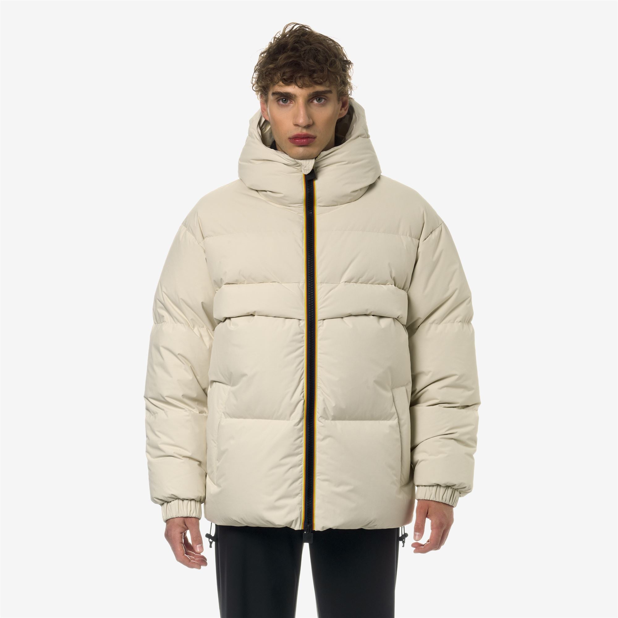 k-way-clauden-2-1-amiable-thermo-heavy-veste-mi-longue-unisexe-beige-shortbread image 1