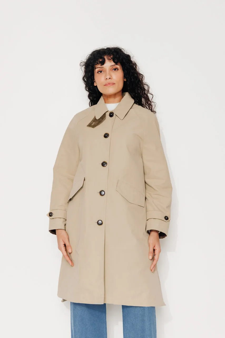 trench-coat-parrotia-imperm-able-mi-long-en-coton-d-perlant-camel image 1