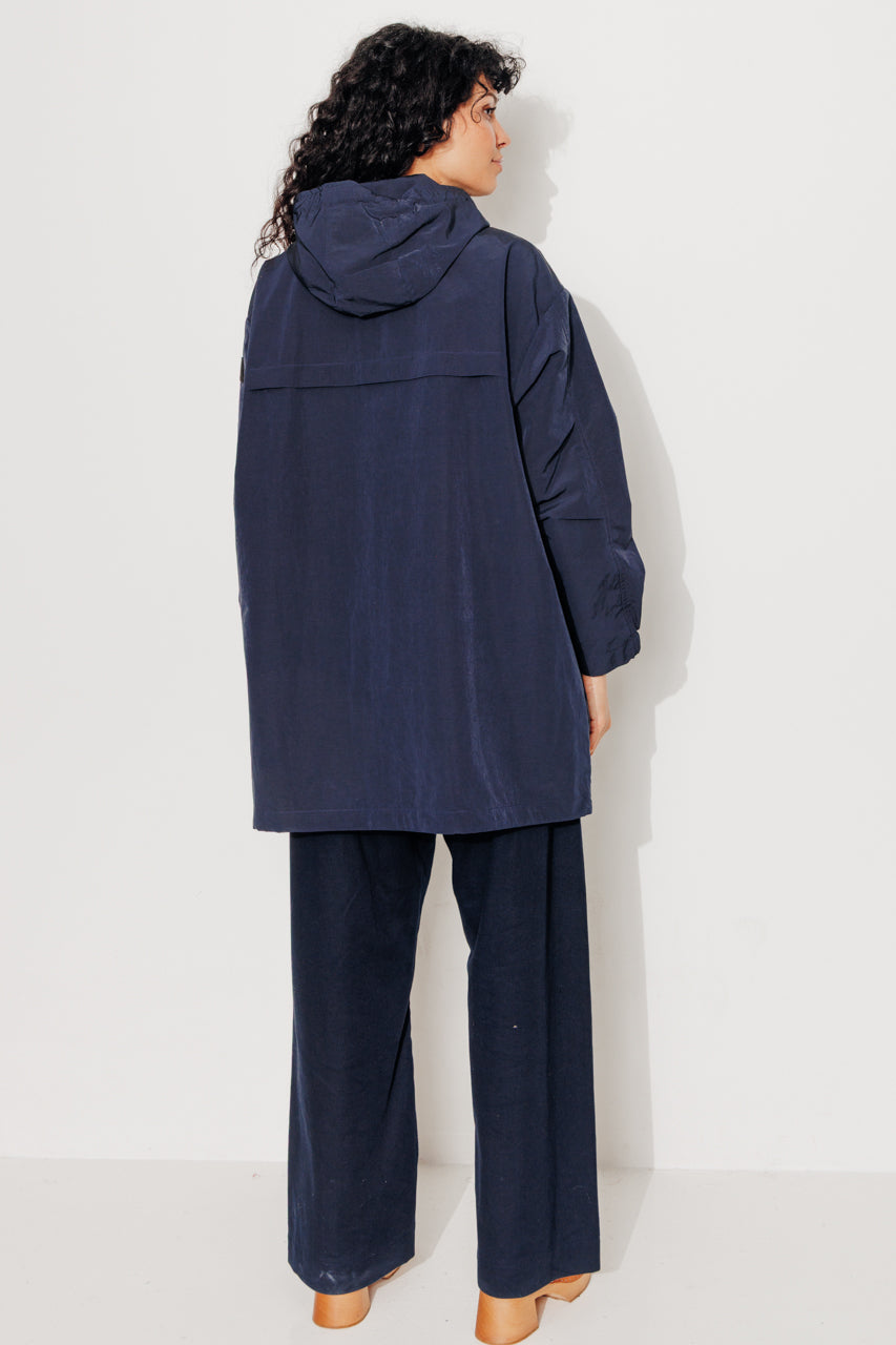 trench-coat-cornus-parka-mi-longue-capuche-d-perlante-marine image 8