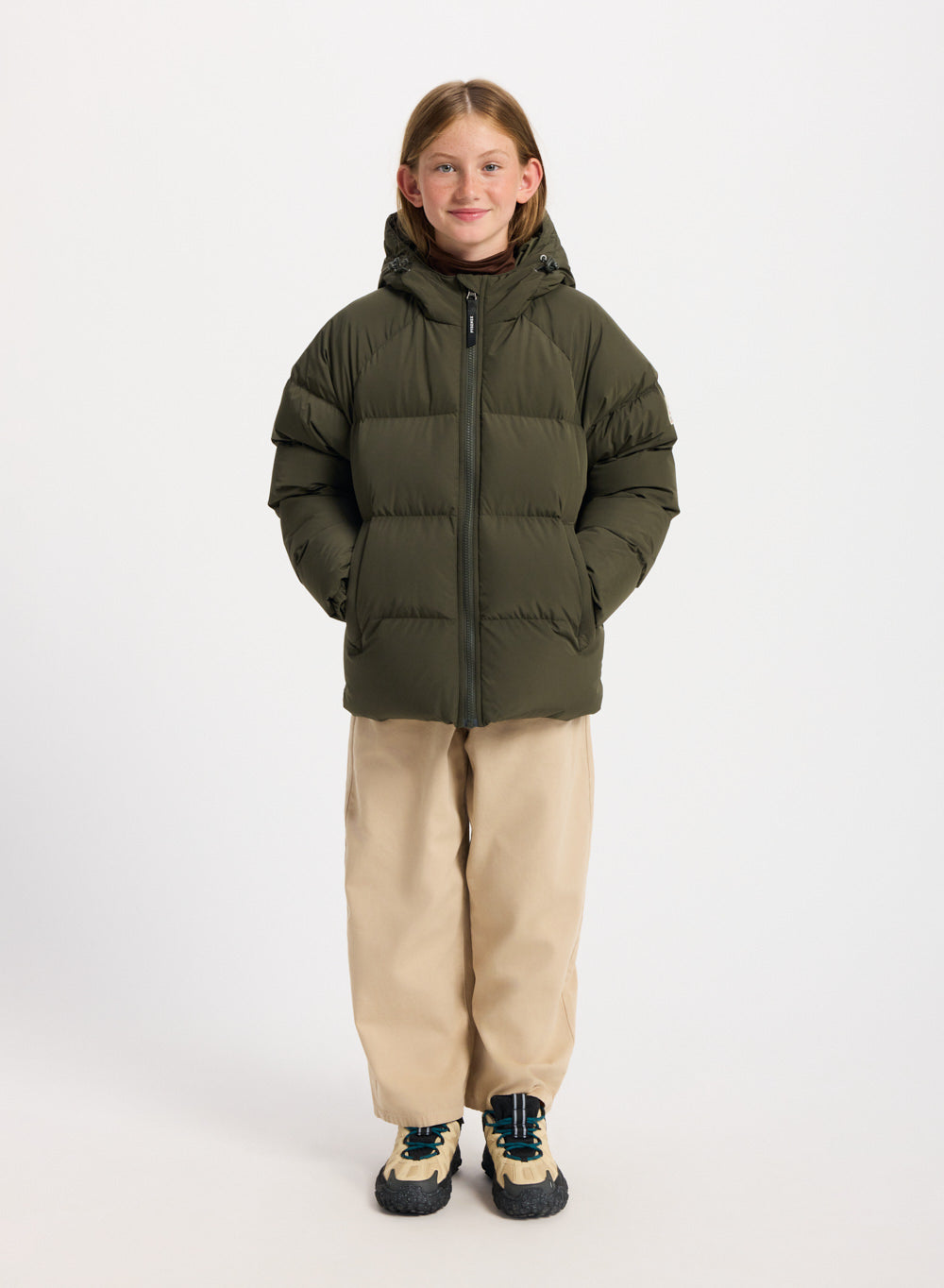 doudoune-enfant-pyrenex-sten-smooth-capuche-khaki image 3