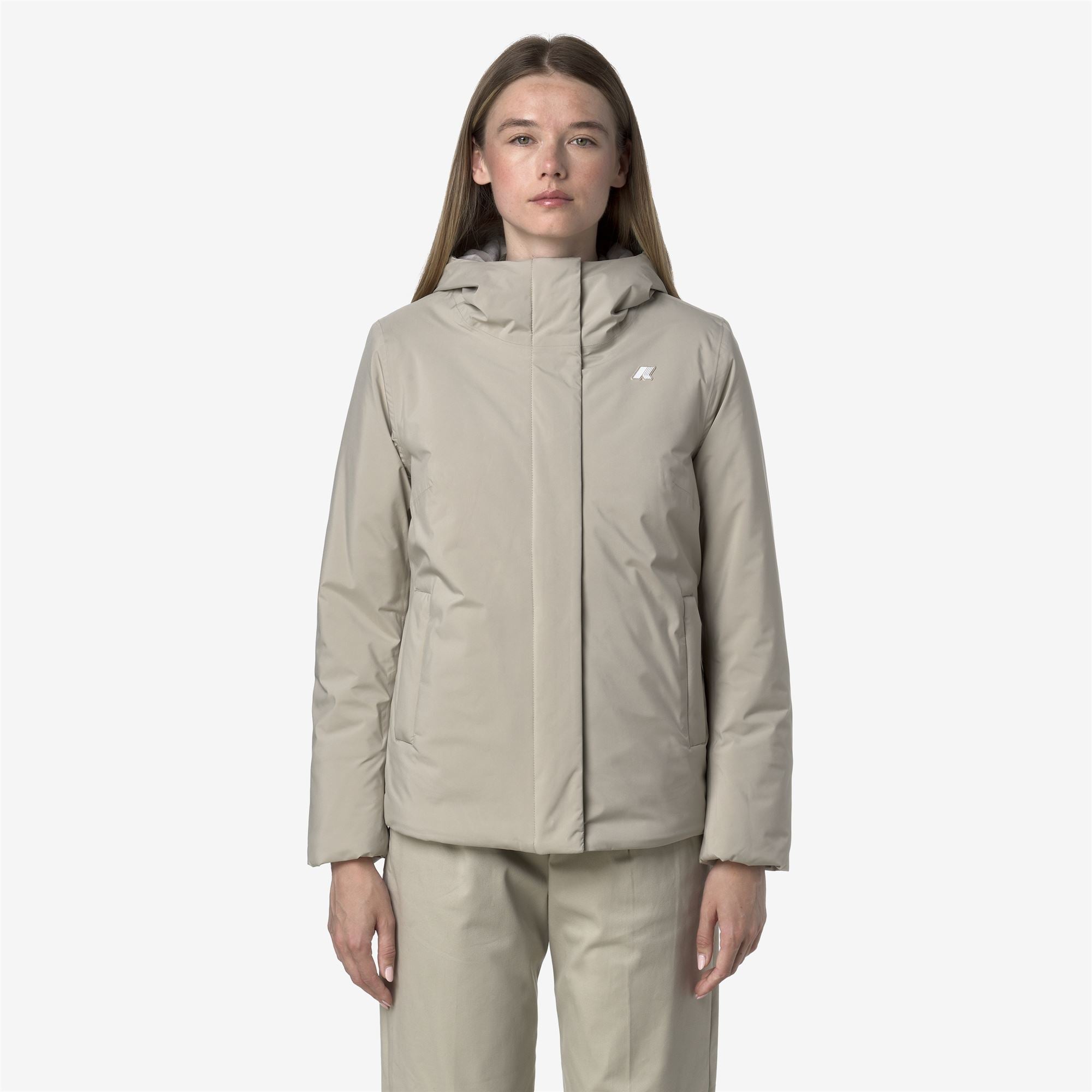 k-way-lil-soft-touch-marmotta-veste-courte-femme-beige-cashmere-grey-goat image 1