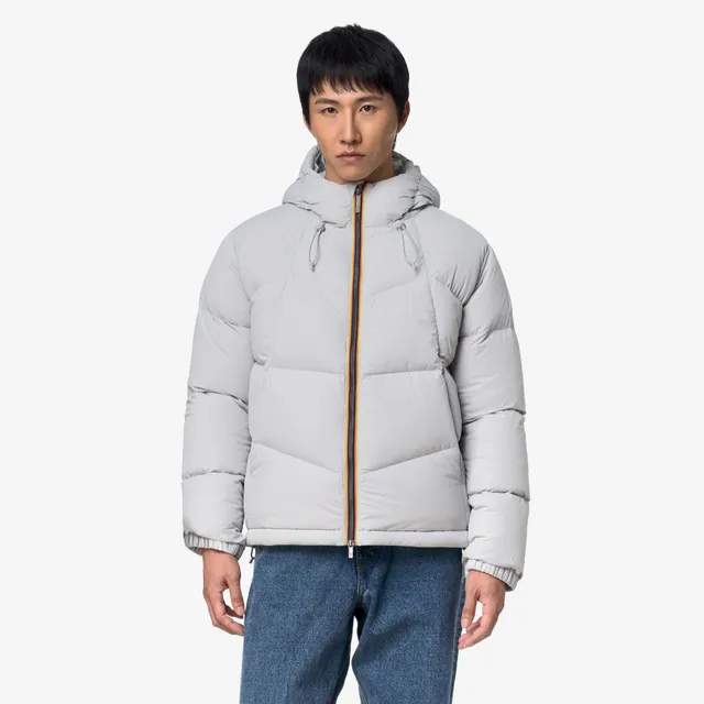k-way-quill-fancy-nylon-doudoune-courte-homme-duvet-grey-ash image 1