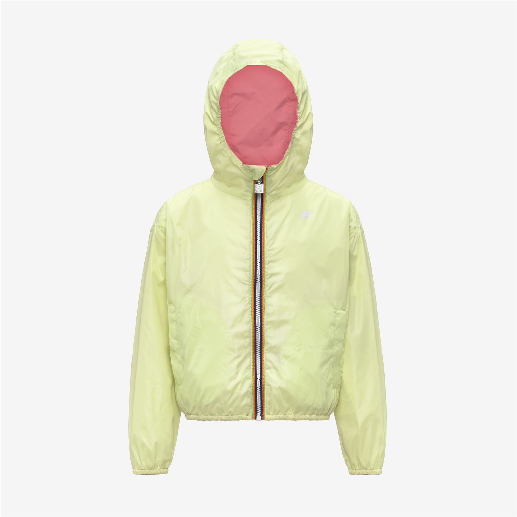 k-way-p-laurette-plus-2-double-veste-courte-fille-pink-geranium-yellow-lime image 6