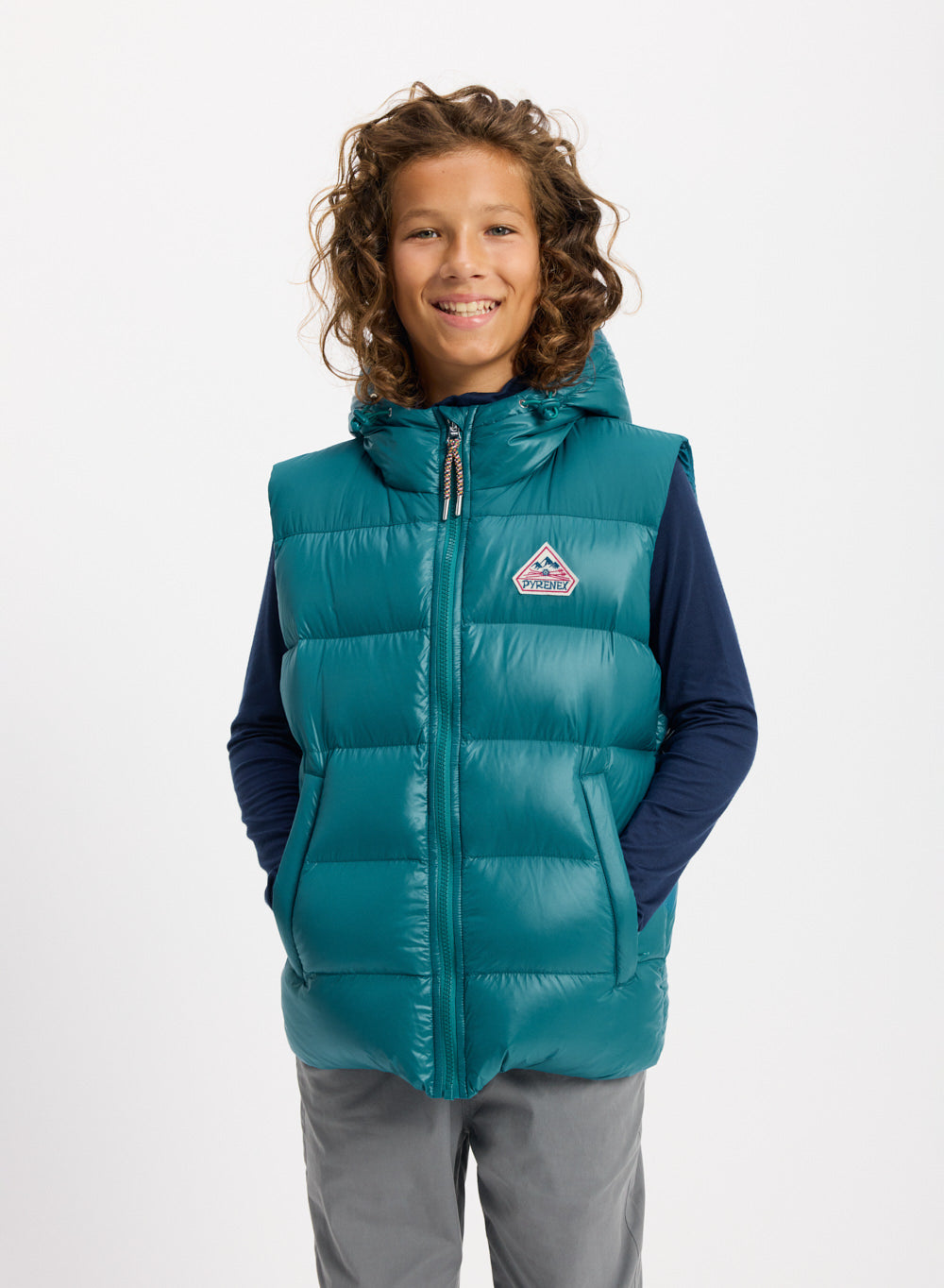 pyrenex-john-doudoune-sans-manches-enfant-bleu-turquoise-capuche image 2