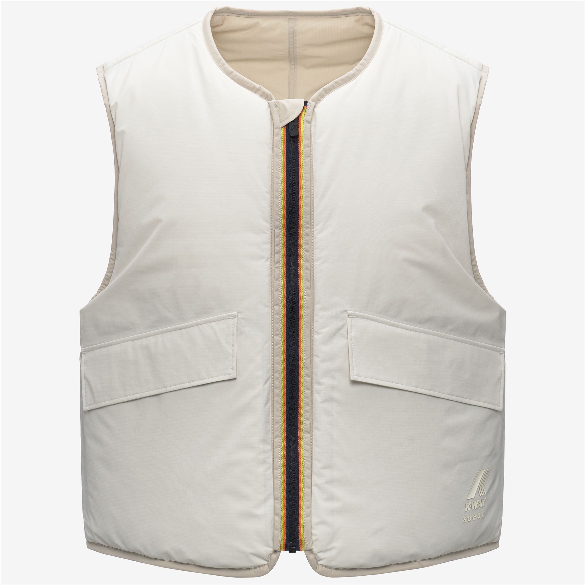 k-way-le-vrai-2-1-amiable-wes-gilet-femme-grey-beige image 5