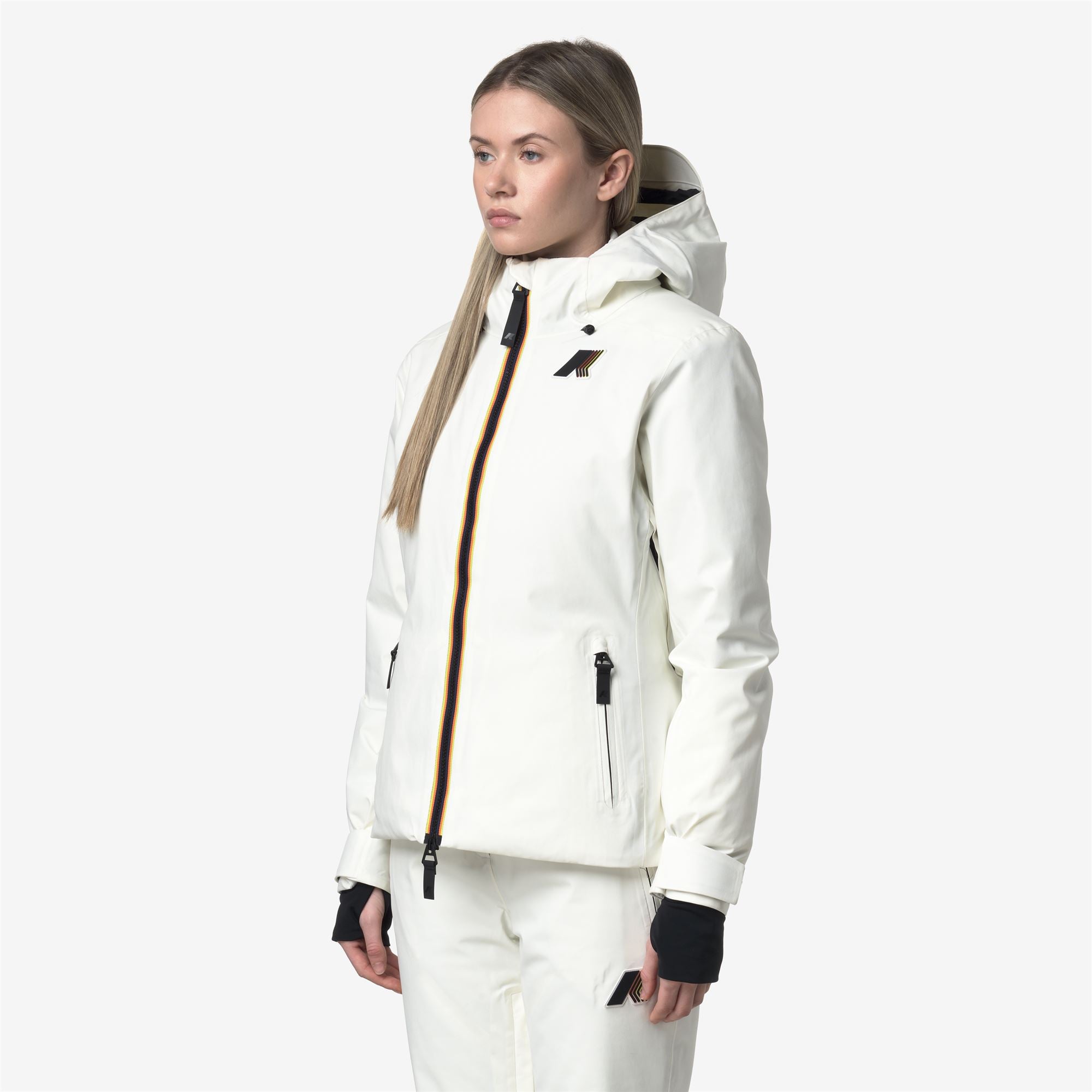 k-way-labresse-2l-twill-veste-mi-longue-femme-white-gardenia image 2