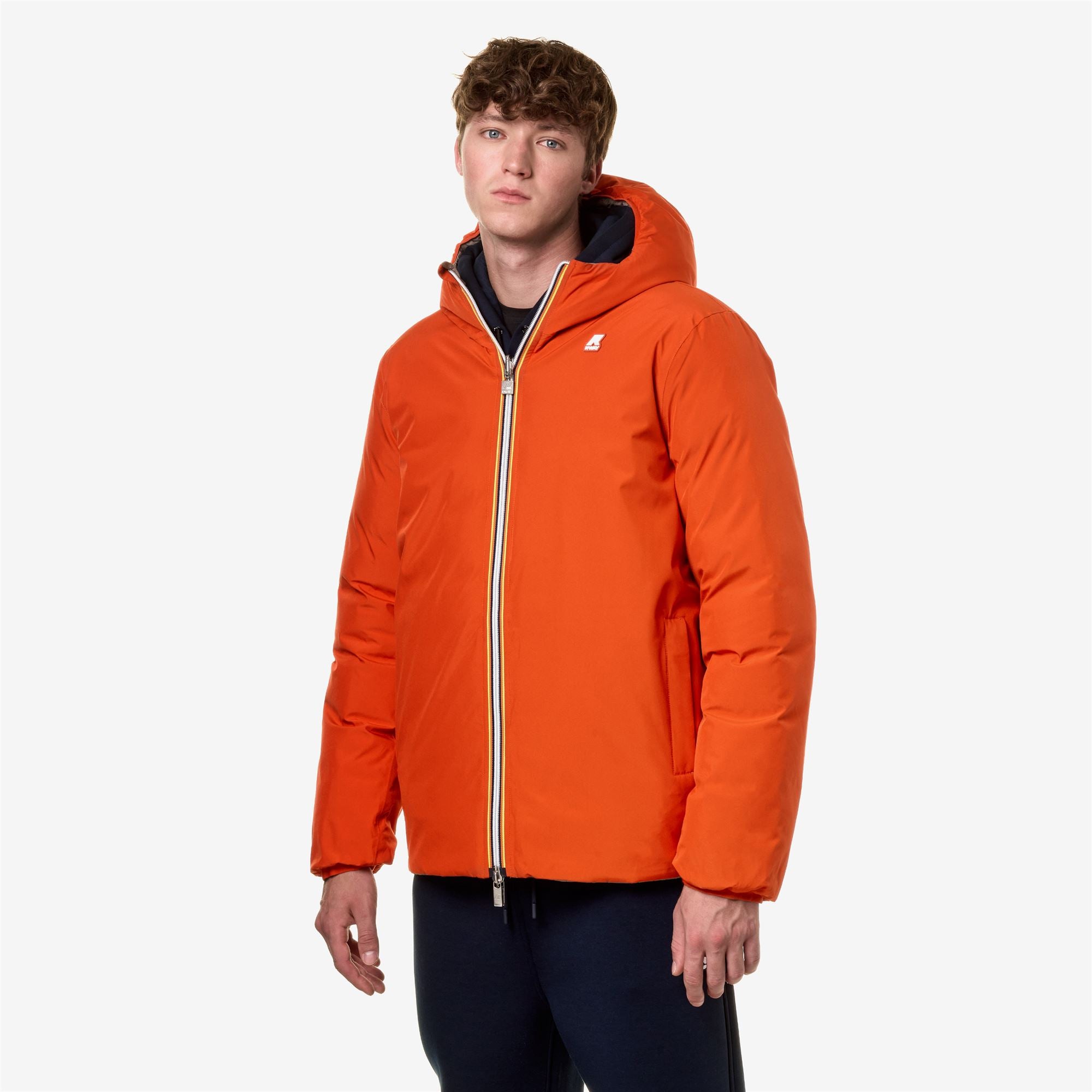 k-way-jack-st-thermo-double-veste-court-homme-orange-p-beige-t image 2