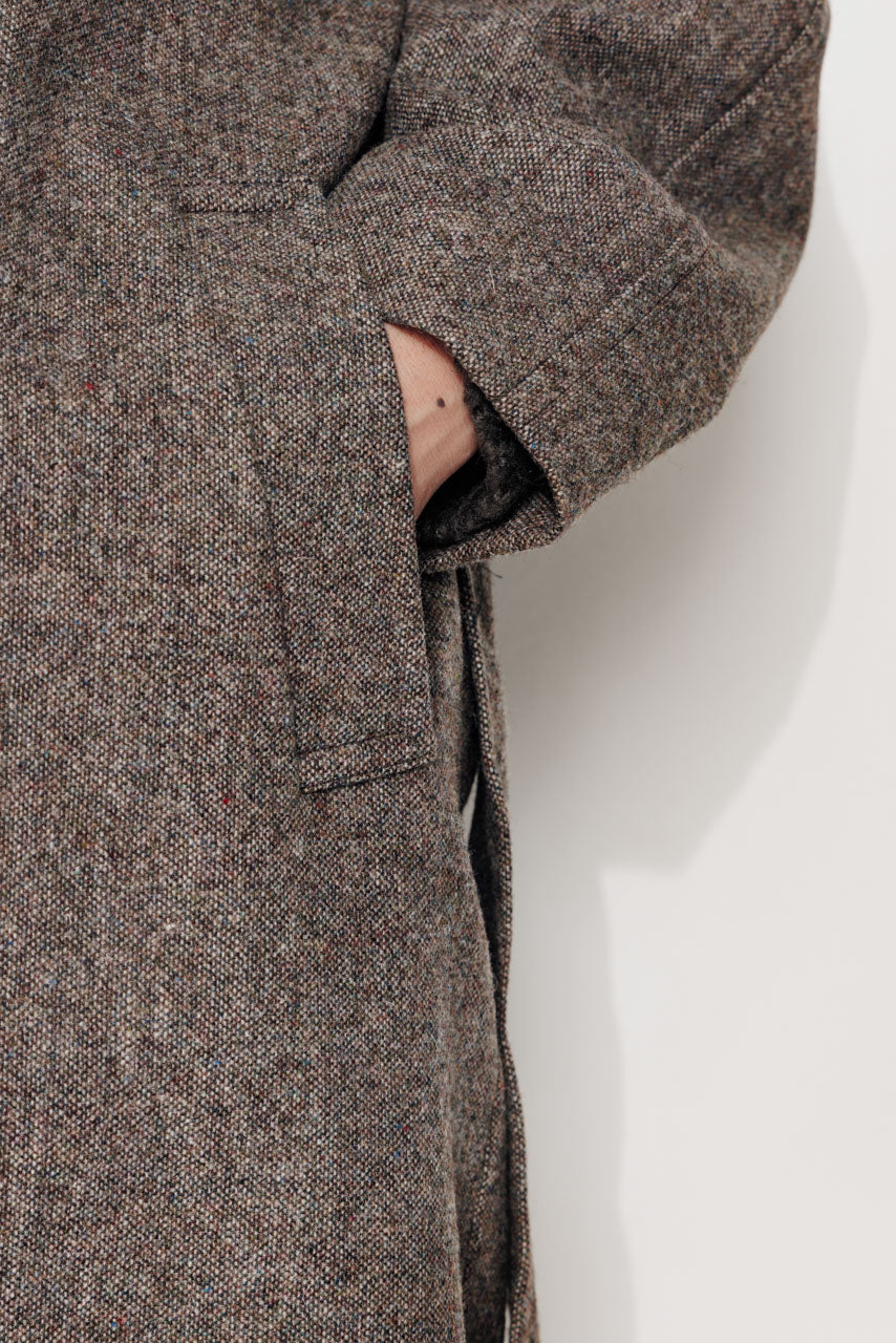 trench-coat-troene-manteau-long-ceintur-en-drap-de-laine-shetland-chin-taupe image 6