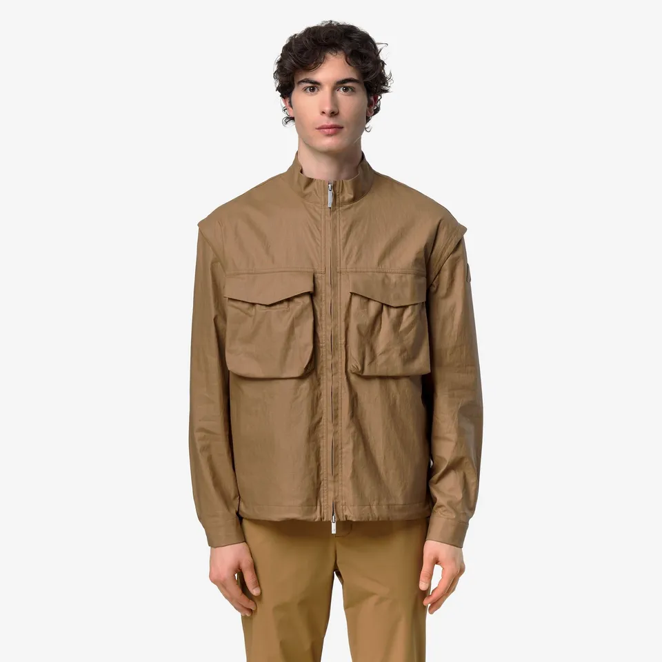 k-way-orian-natural-blend-veste-courte-homme-brown-bistre-combo image 1