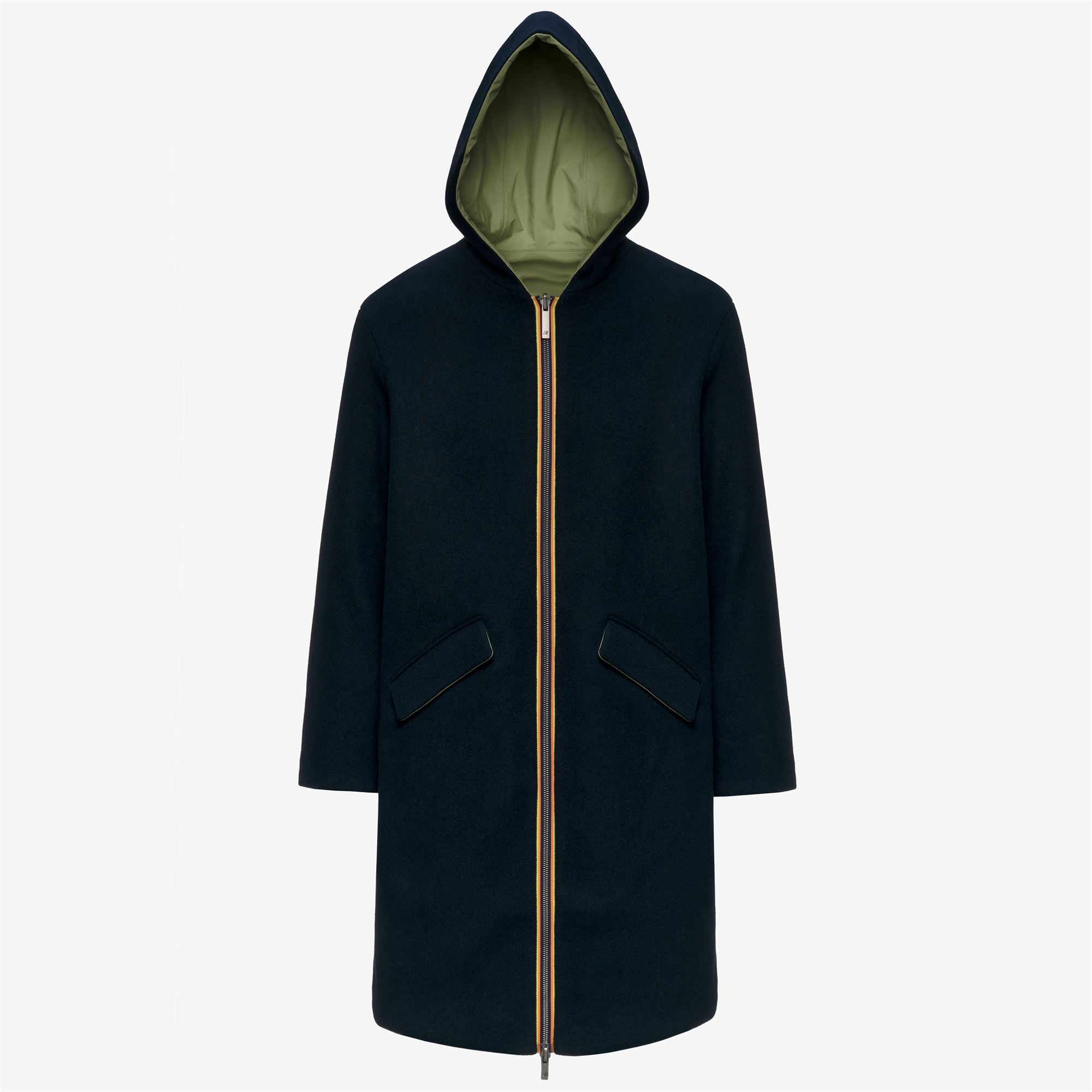 k-way-shala-wool-bonded-double-manteau-long-3-4-r-versible-femme-blue-depth-gree image 5