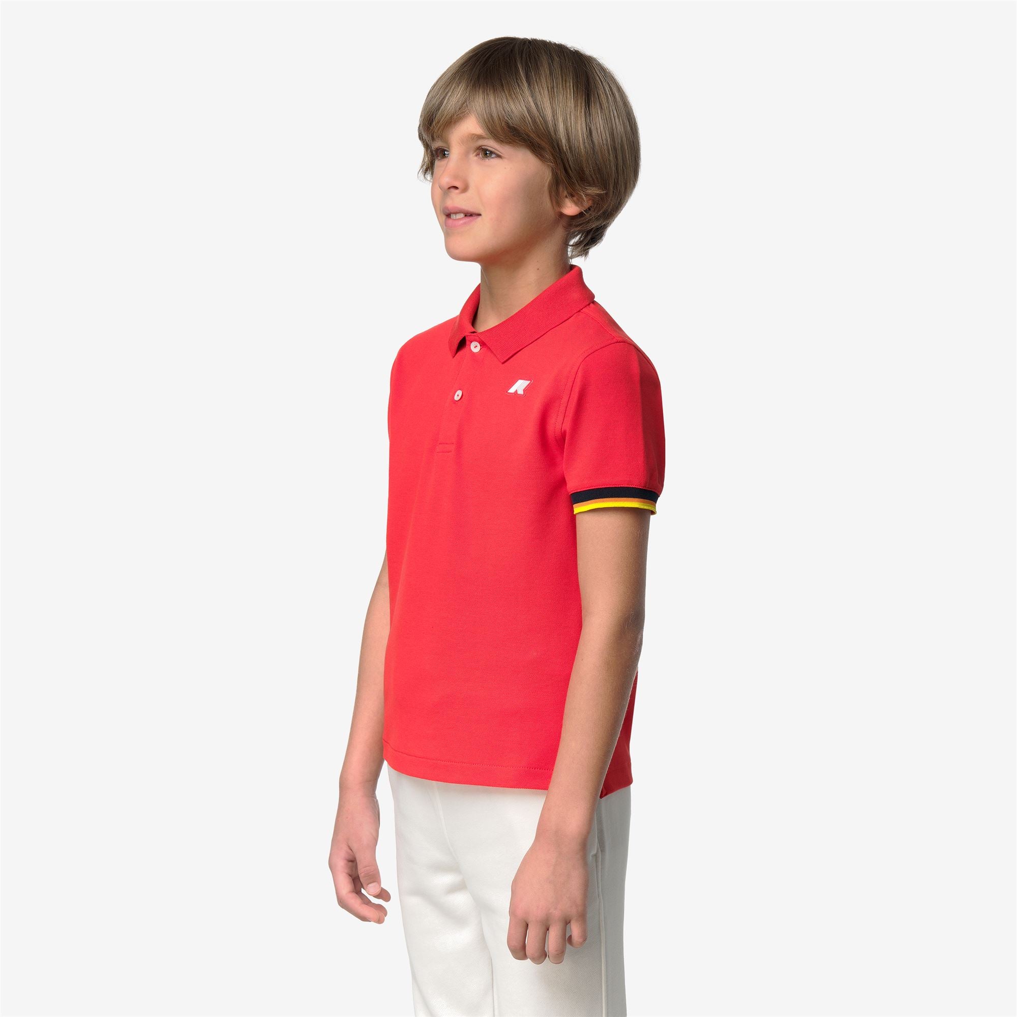 k-way-p-vincent-piqu-polo-gar-on-manches-courtes-red-poppy image 3