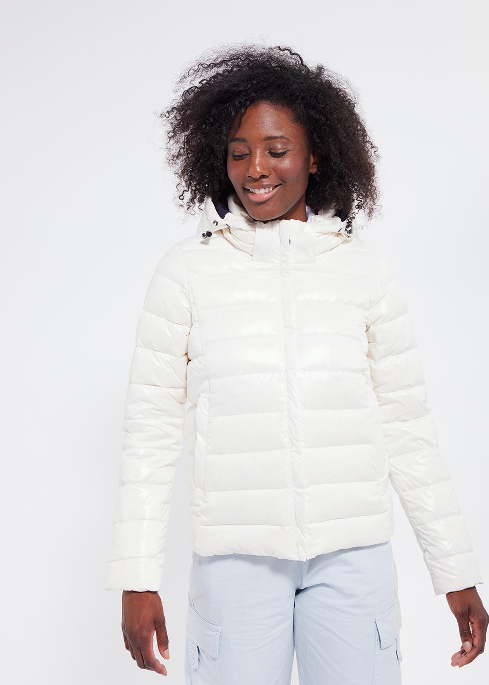 pyrenex-spoutnic-milk-doudoune-brillante-femme-capuche image 2
