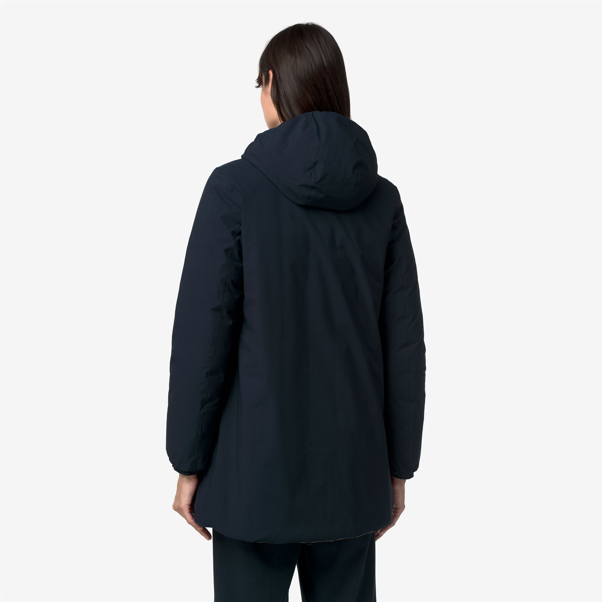k-way-sophie-st-thermo-double-veste-mi-longue-femme-blue-depth-green-army image 3