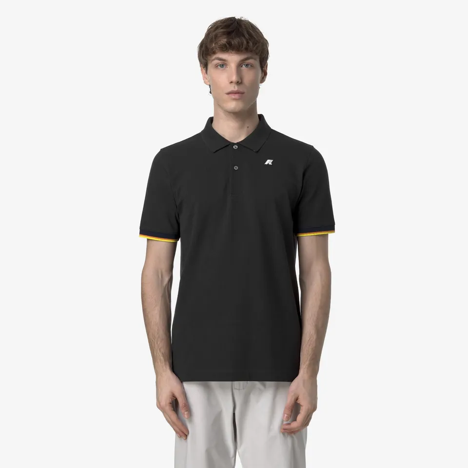 k-way-vincent-piqu-slim-polo-homme-black-pure image 1