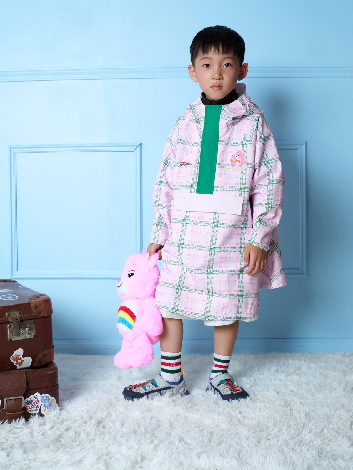 flotte-gabrielito-poncho-enfant-bisounours-tartan image 4