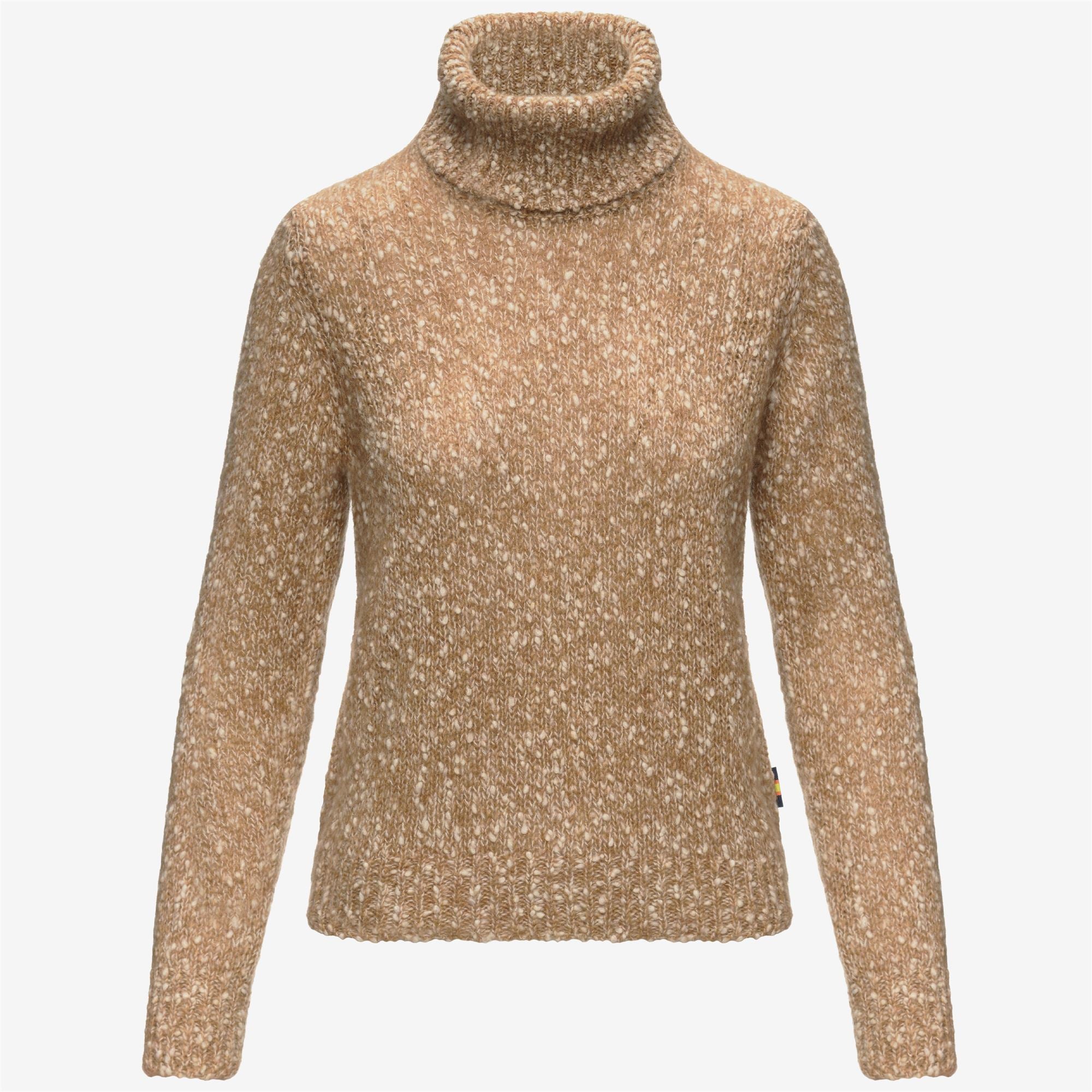 k-way-corine-coccola-yarn-pull-over-col-roul-femme-brown-white image 5